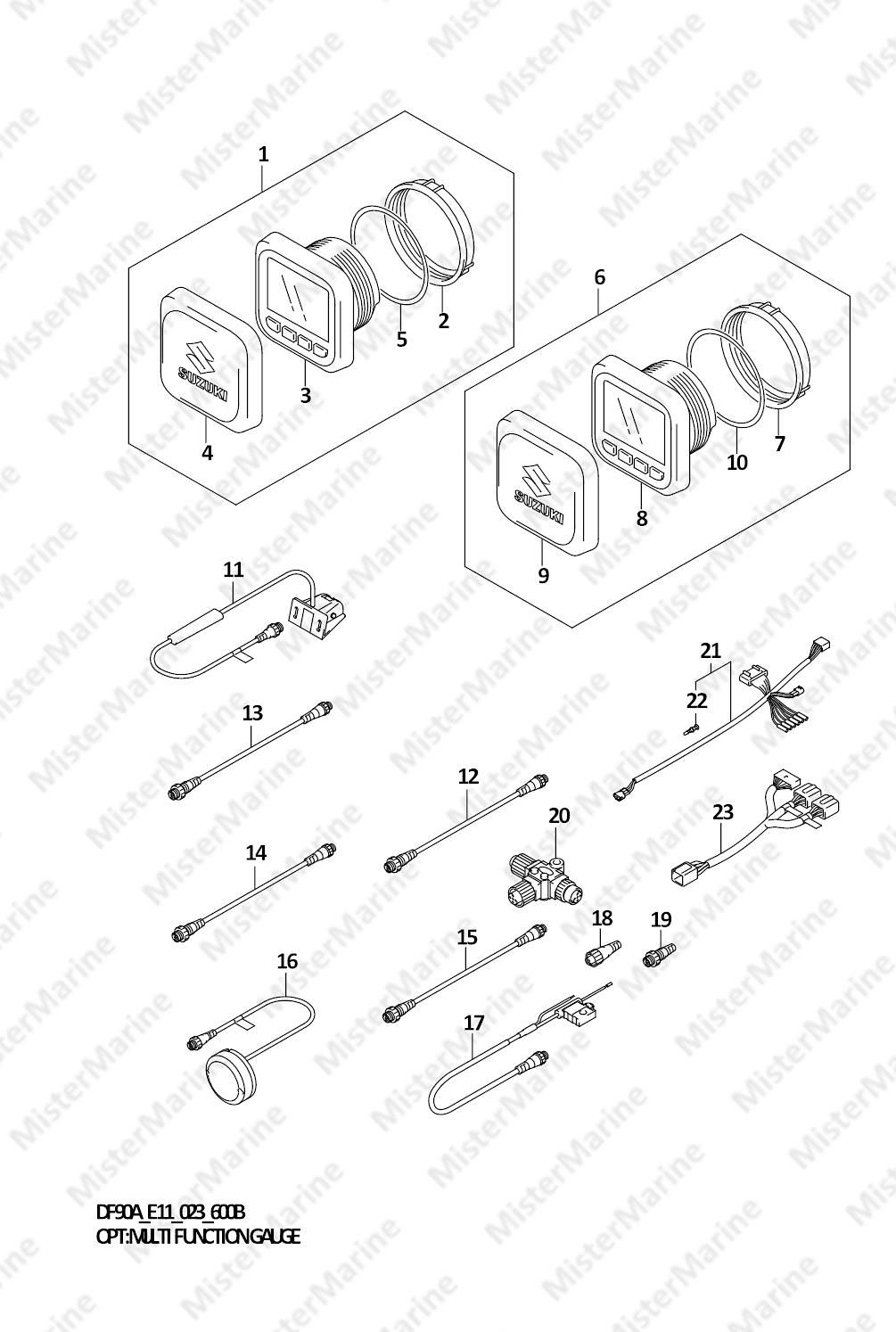 FIG.600B (2-D-8) OPT:MULTI FUNCTION GAUGE (SEE NOTE)