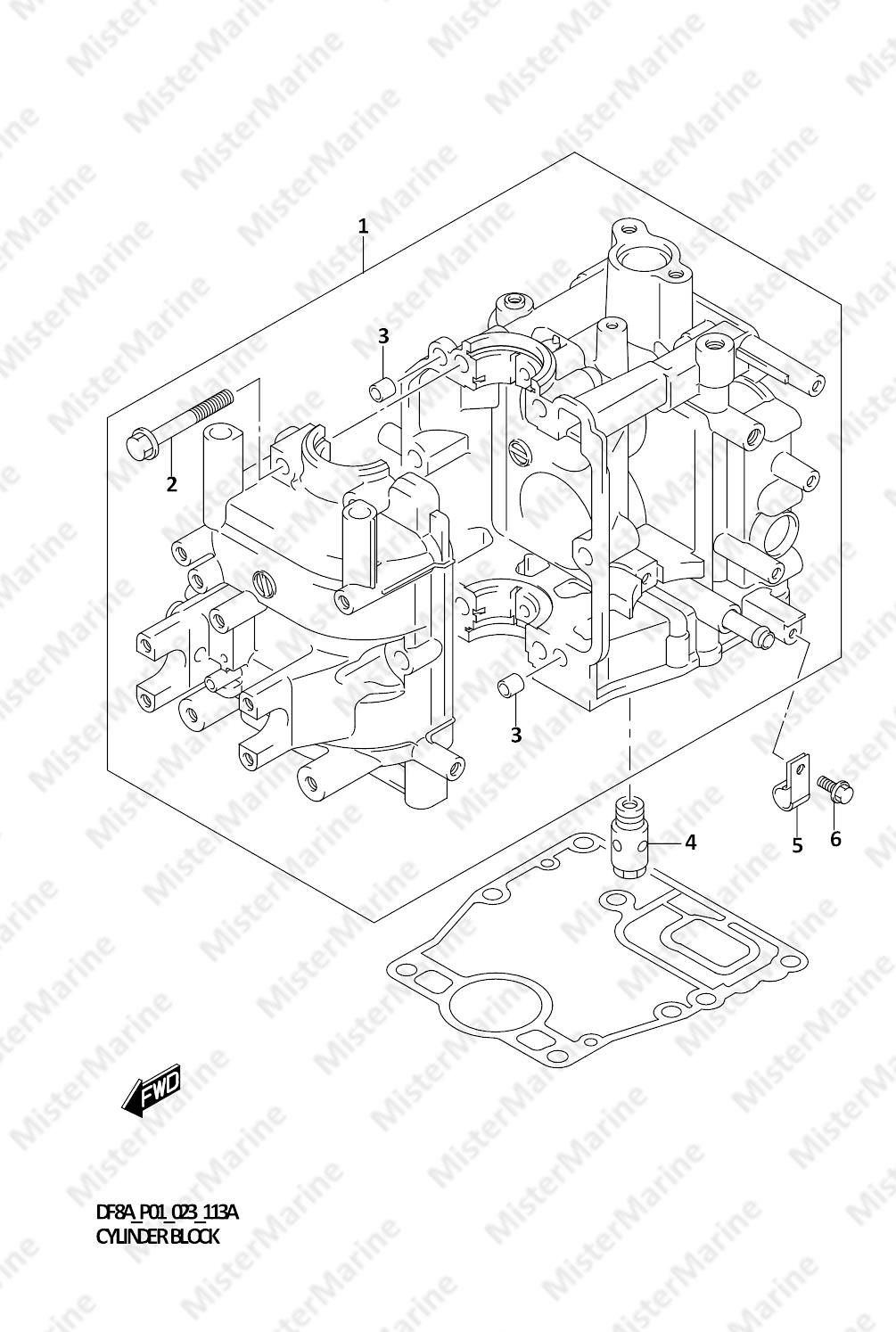 FIG.113A (1-B-3) CYLINDER BLOCK