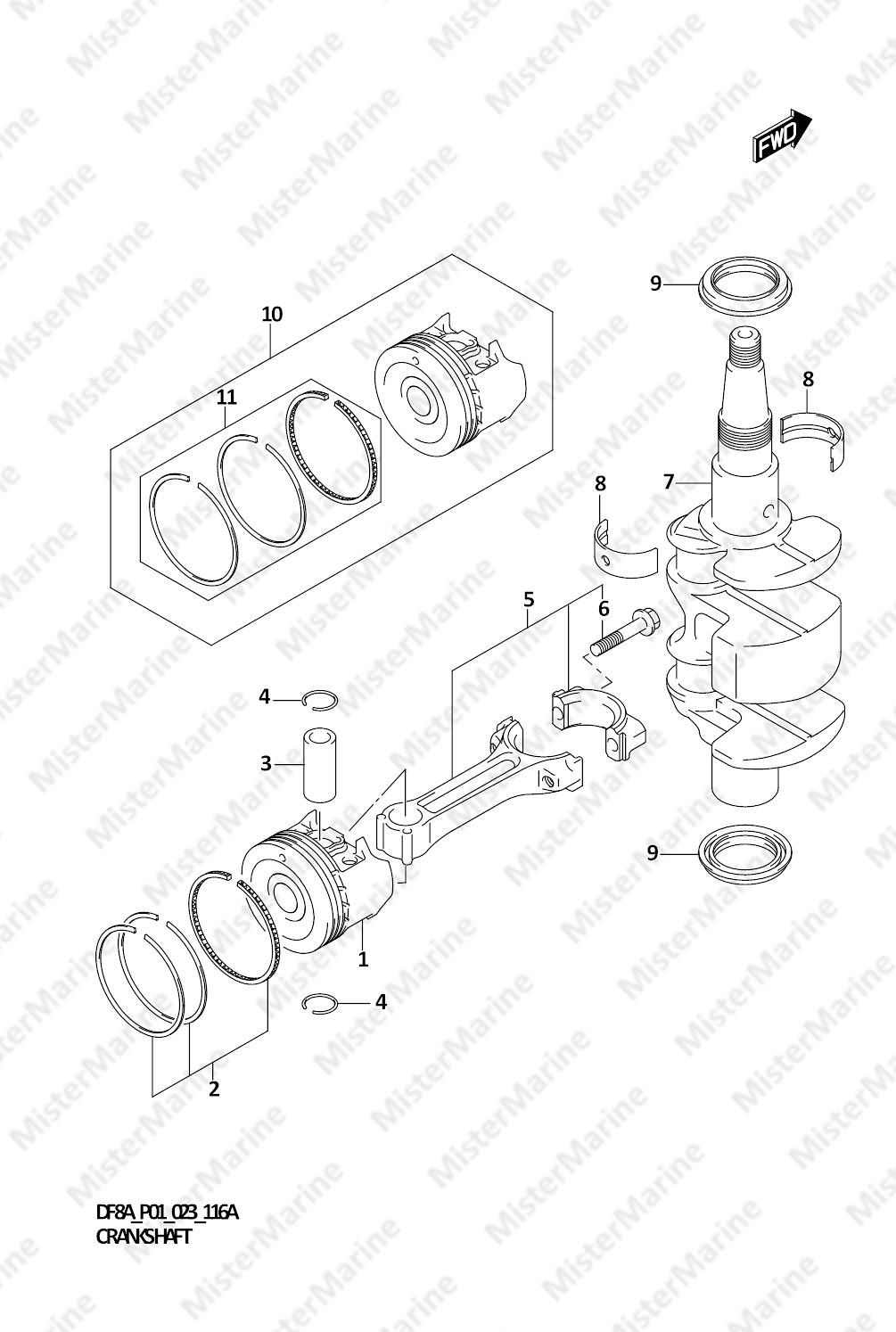 FIG.116A (1-B-4) CRANKSHAFT