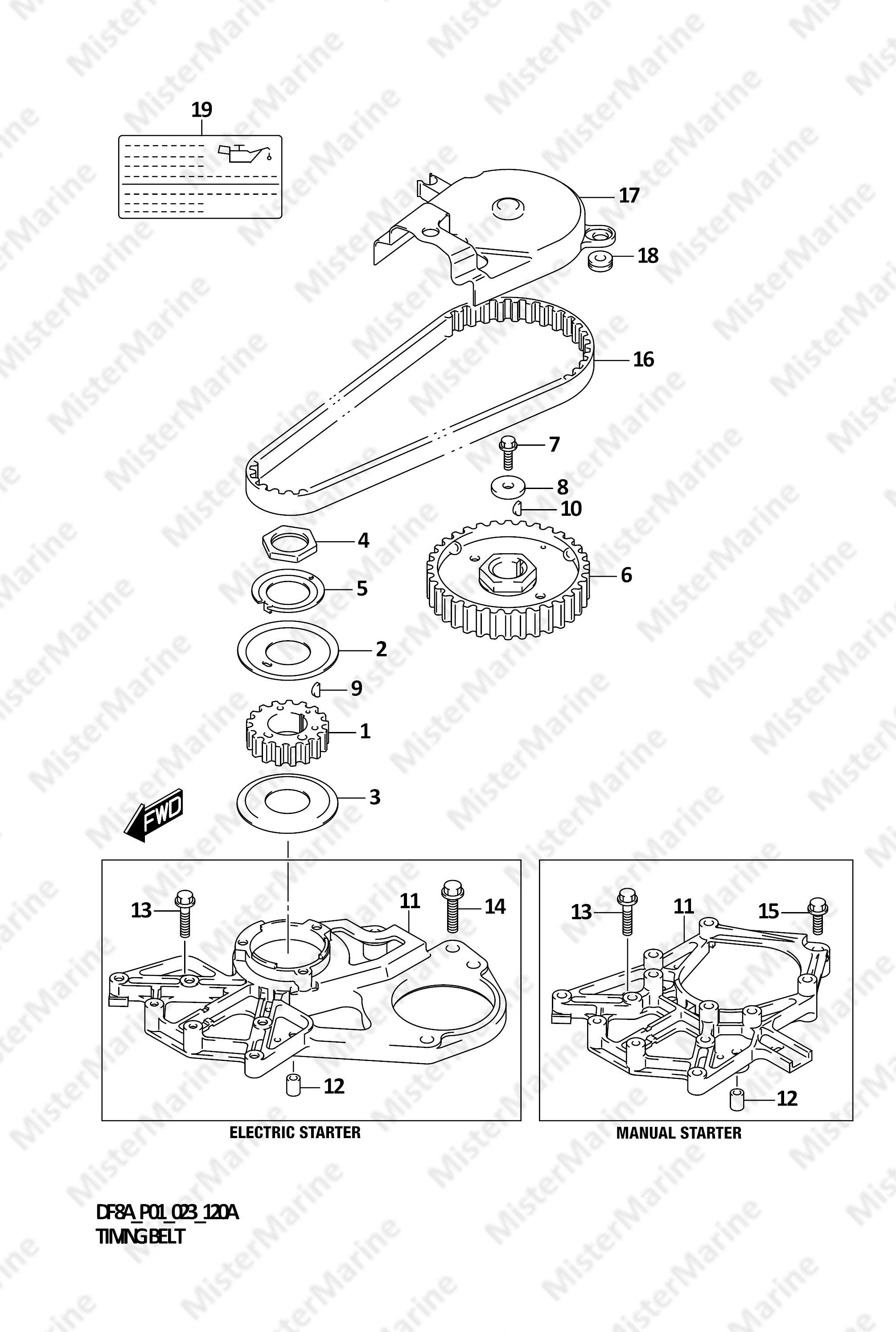 FIG.120A (1-B-5) TIMING BELT ((DF8A,DF9.9A):(020,021,022))
