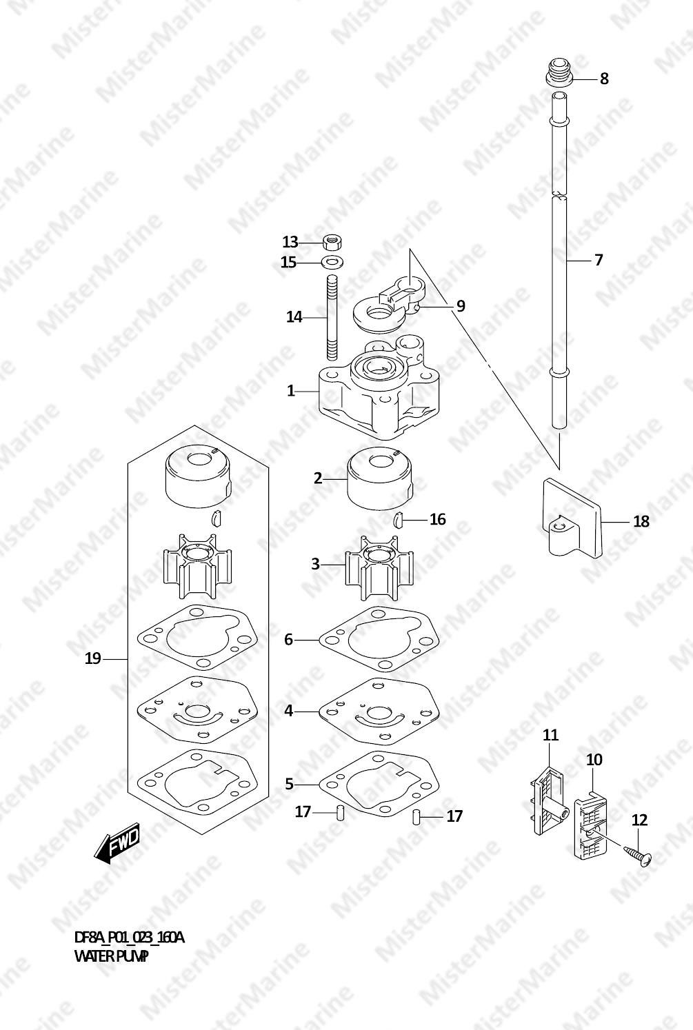 FIG.160A (1-C-8) WATER PUMP