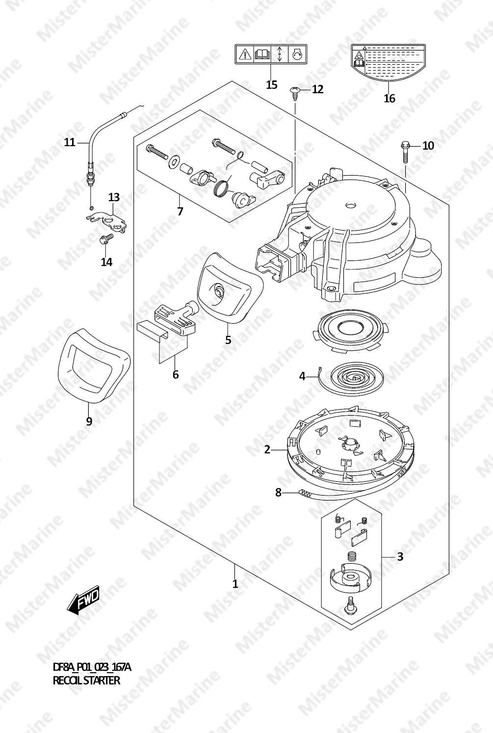 FIG.167A (1-C-12) RECOIL STARTER