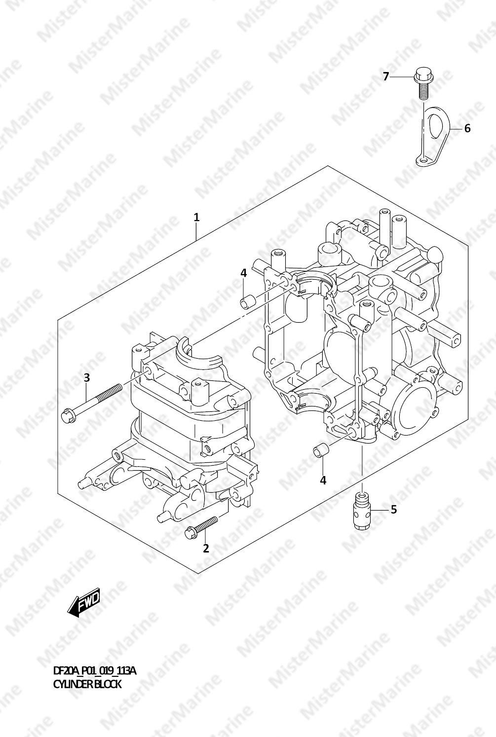 FIG.113A (1-B-3) CYLINDER BLOCK