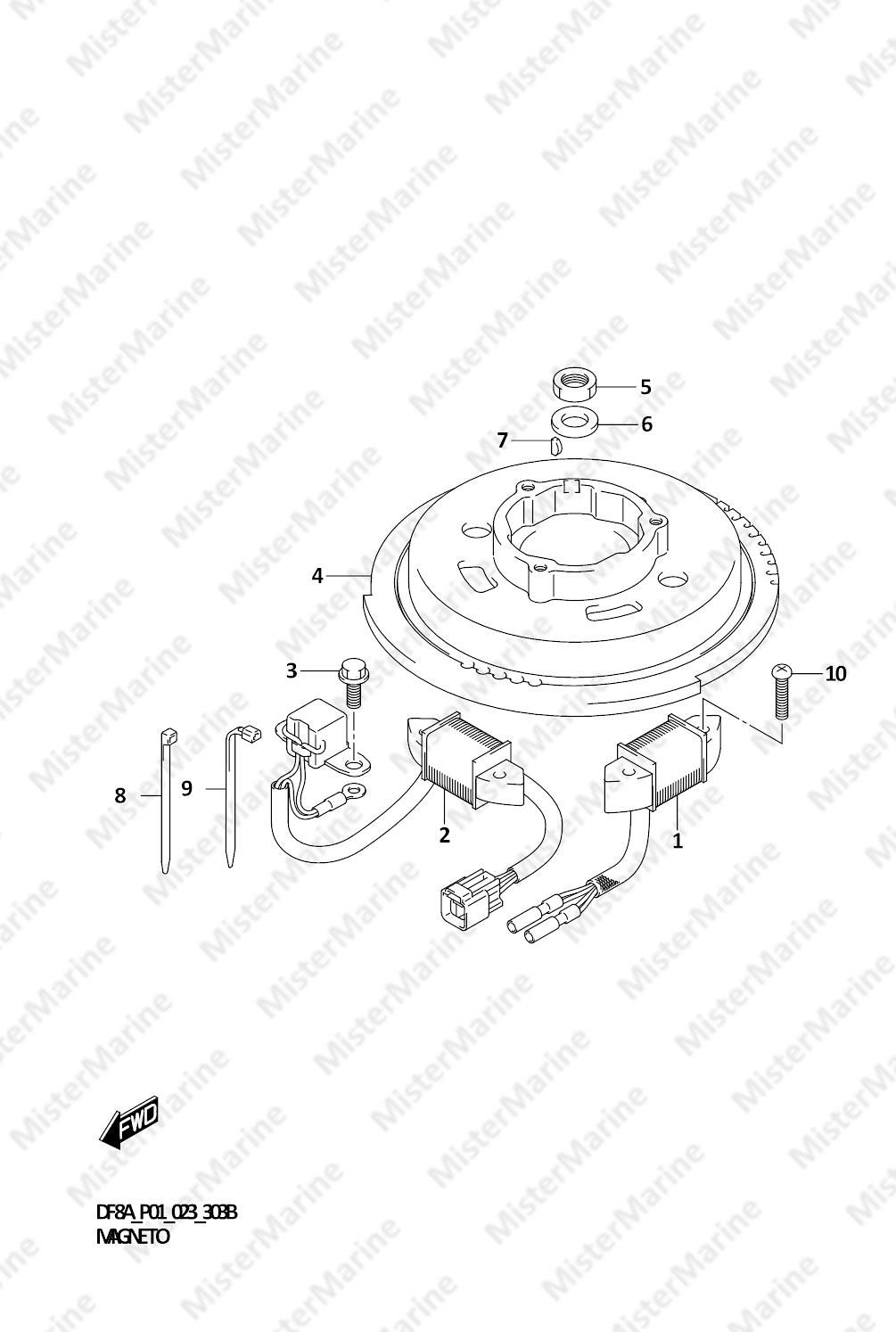 FIG.303B (1-D-8) MAGNETO ((DF8A,DF9.9A):023)