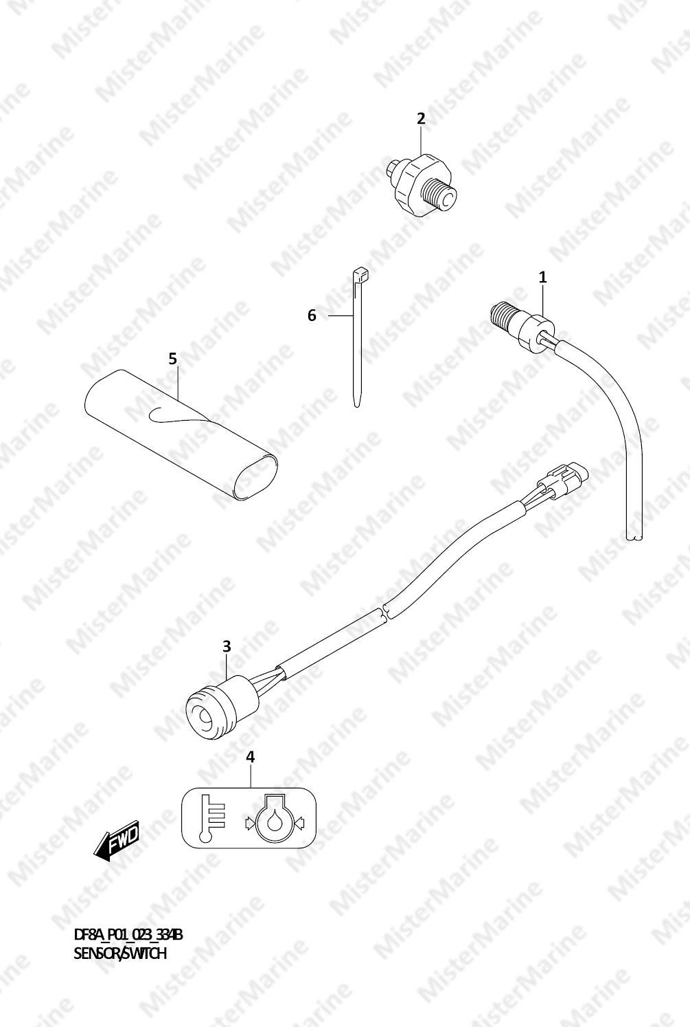 FIG.334B (1-E-4) SENSOR/SWITCH ((DF8A,DF9.9A):023)