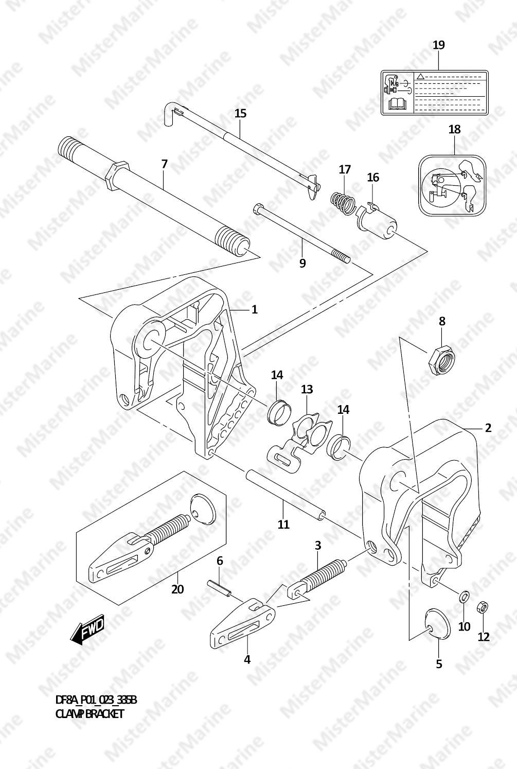 19 FIG.335B (1-E-7) CLAMP BRACKET (DF8AR)