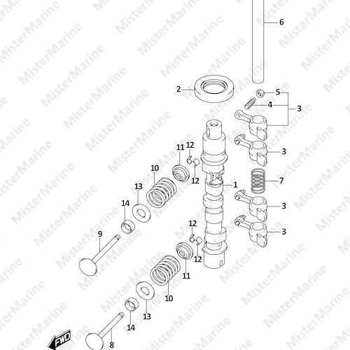 FIG.121B (1-B-7) CAMSHAFT (W/ELECTRIC STARTER)