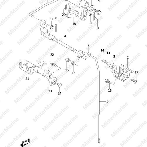 FIG.206B (1-C-12) CLUTCH ROD (SEE NOTE)