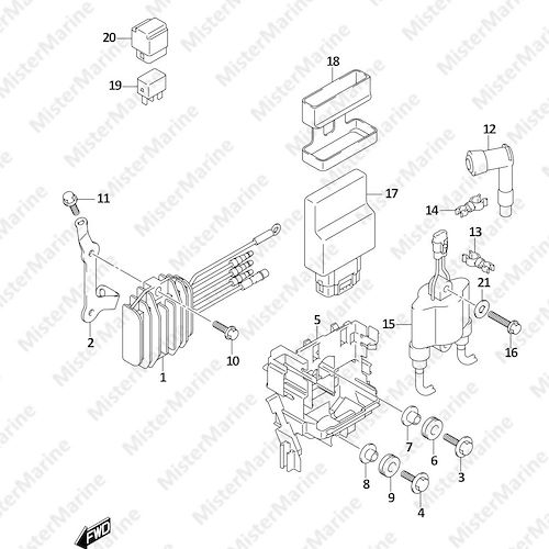 FIG.310D (1-D-10) RECTIFIER/IGNITION COIL (SEE NOTE)
