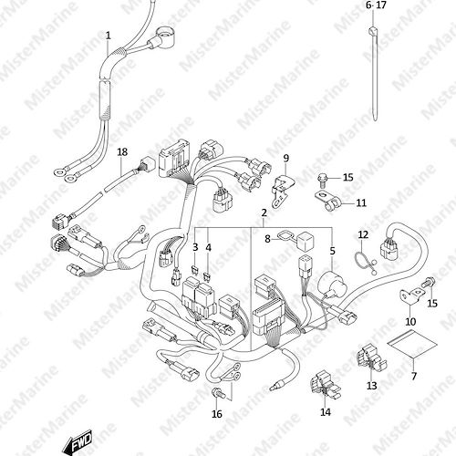 FIG.322B (1-E-10) HARNESS (DF9.9BR,DF15AR,DF20AR)