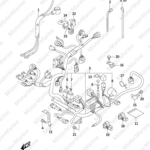 FIG.322D (1-E-12) HARNESS (DF9.9BTH,DF20ATH)