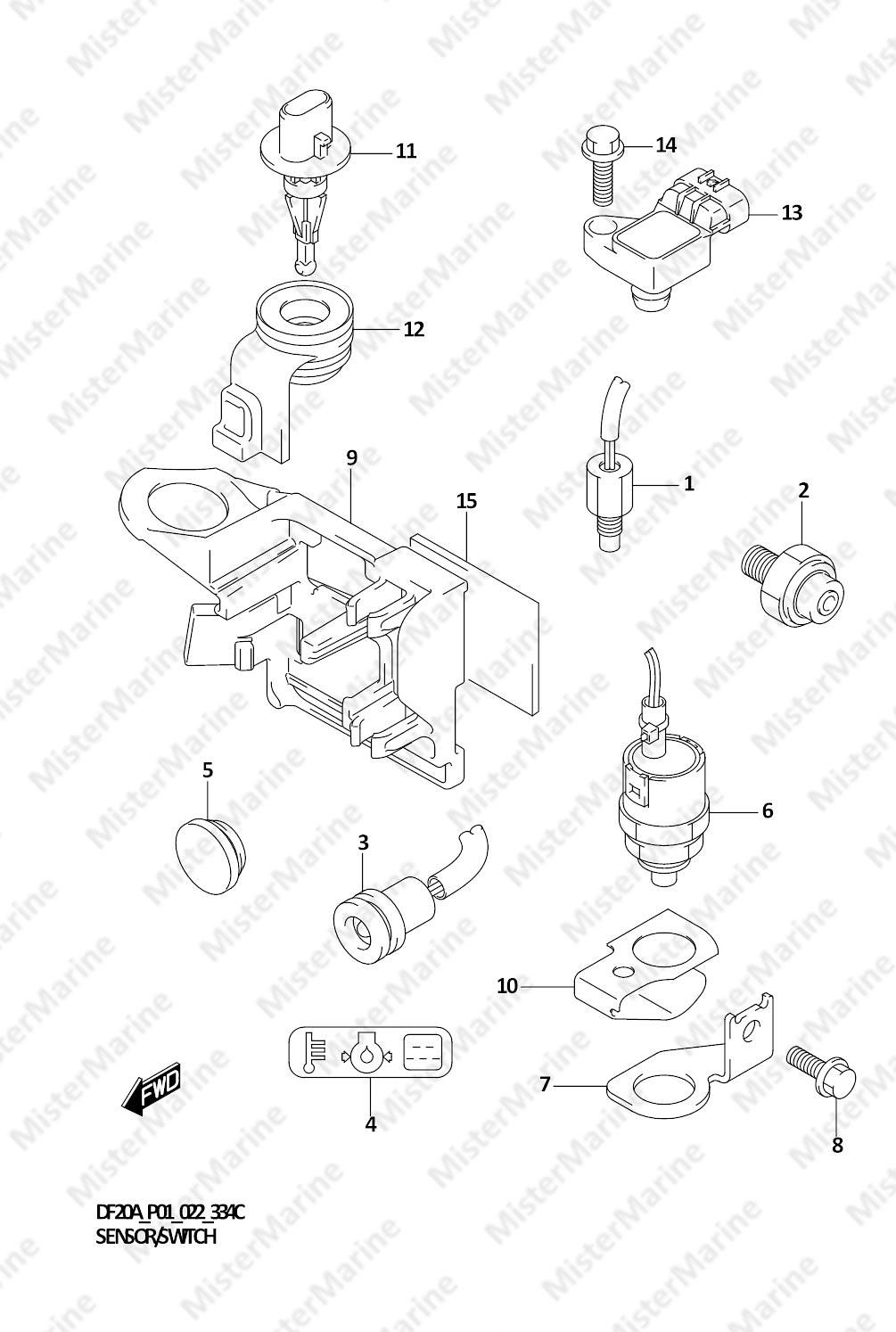 FIG.334C (1-F-4) SENSOR/SWITCH (SEE NOTE)