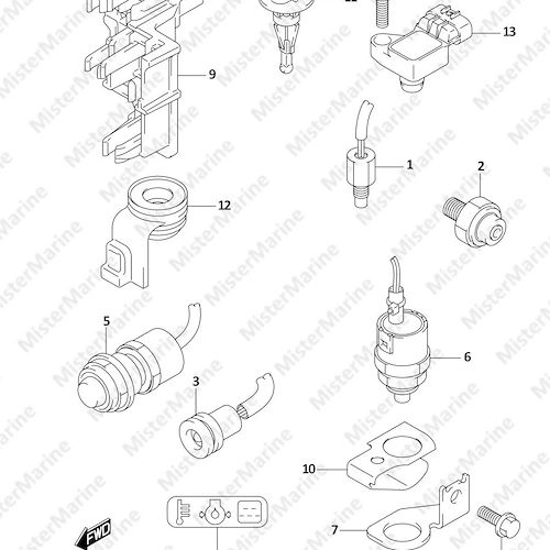 FIG.334D (1-F-5) SENSOR/SWITCH (DF9.9BTH,DF20ATH)