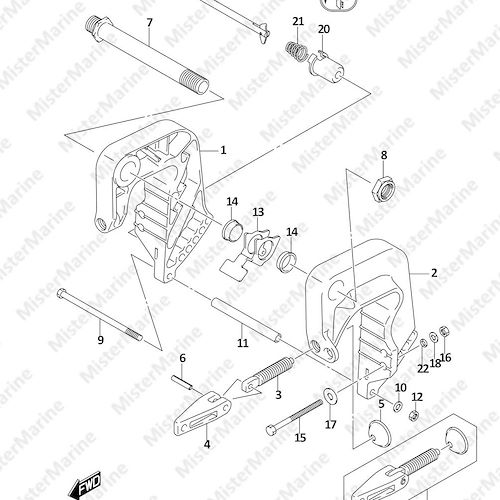 FIG.335B (1-F-7) CLAMP BRACKET (DF20A:P40)