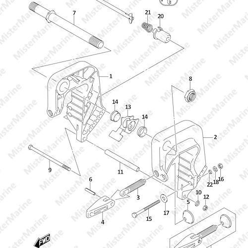 24 FIG.335C (1-F-8) CLAMP BRACKET (DF9.9BR,DF15AR,DF20AR)