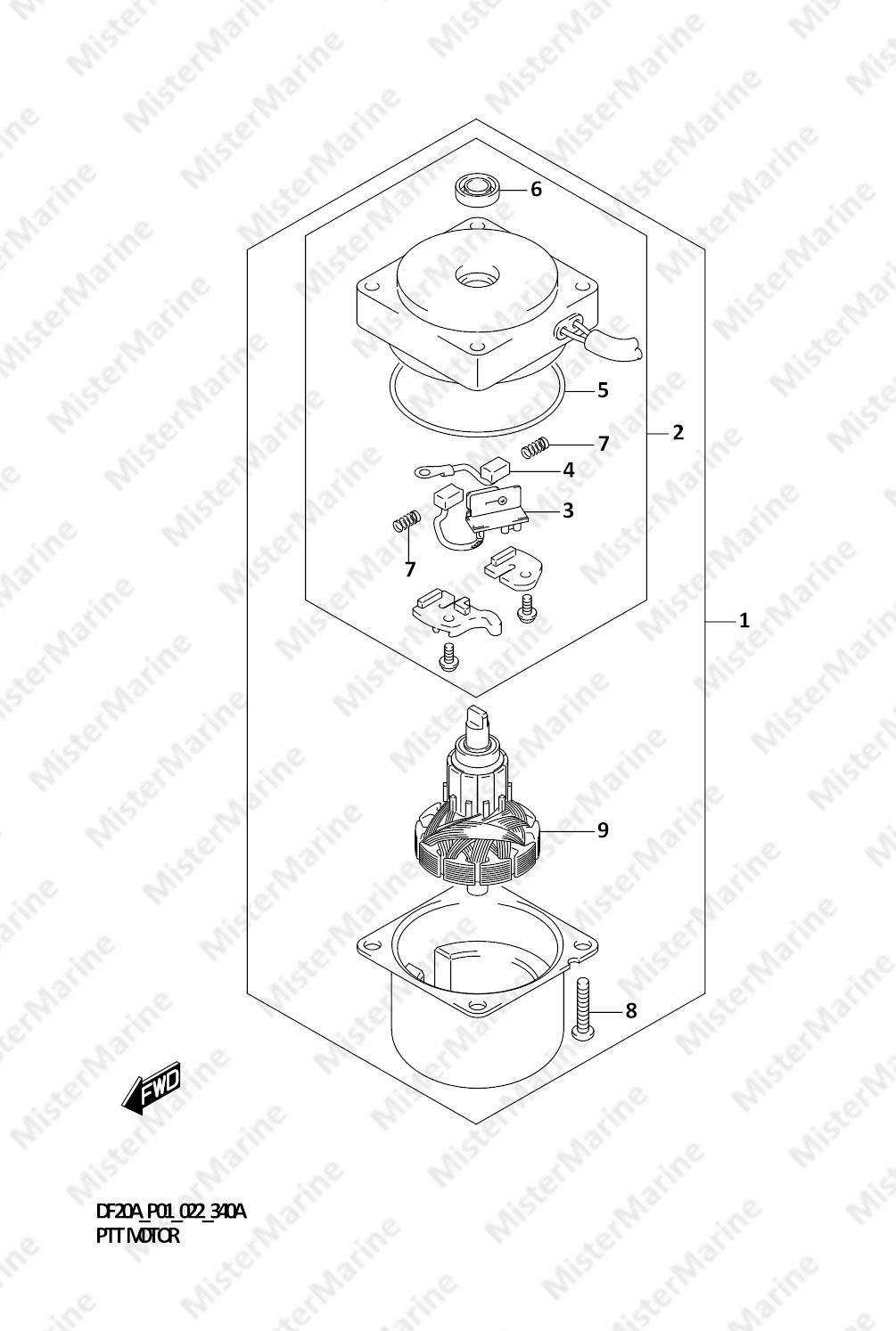 FIG.340A (1-G-7) PTT MOTOR (SEE NOTE)