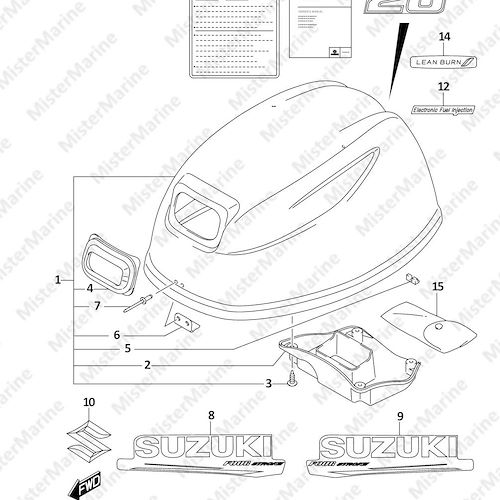 FIG.420N (1-I-11) ENGINE COVER ((DF20A:P01,DF20AR):020)
