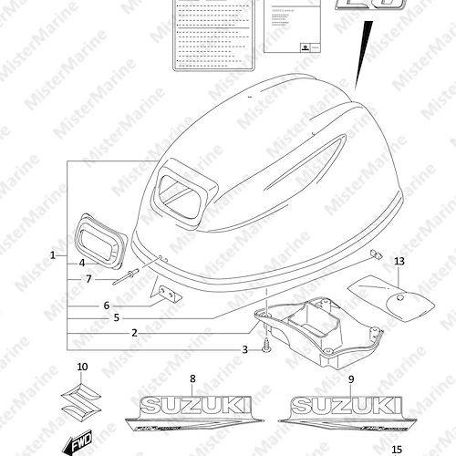 FIG.420X (1-J-6) ENGINE COVER ((DF20AT,DF20ATH):022)