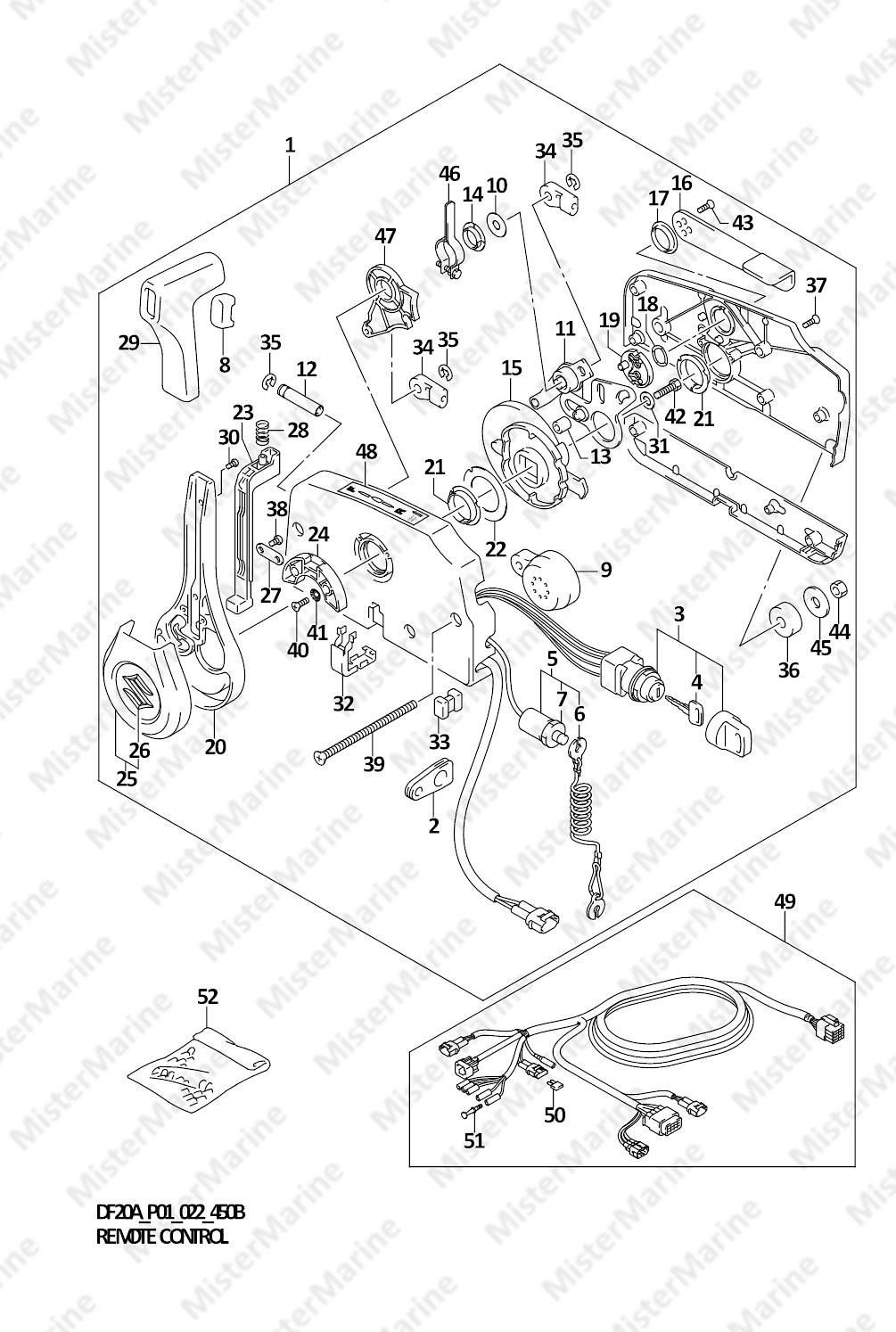FIG.450B (1-K-2) REMOTE CONTROL ((DF9.9BR,DF15AR,DF20AR):022)