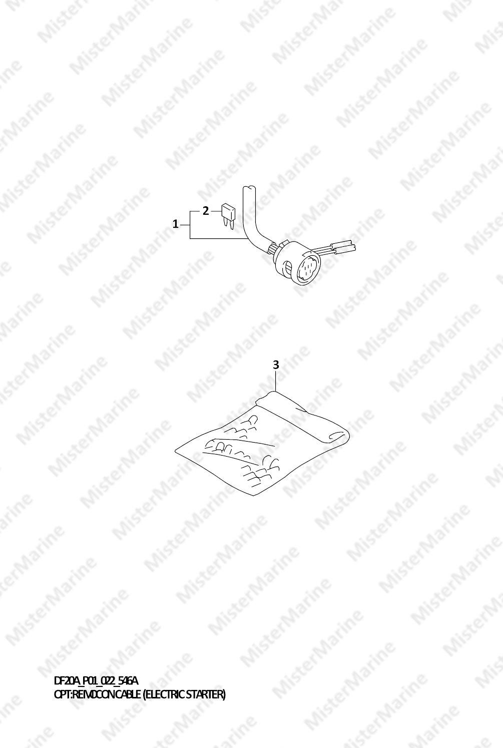 FIG.546A (2-B-10) OPT:REMOCON CABLE (ELECTRIC STARTER) (020,021)
