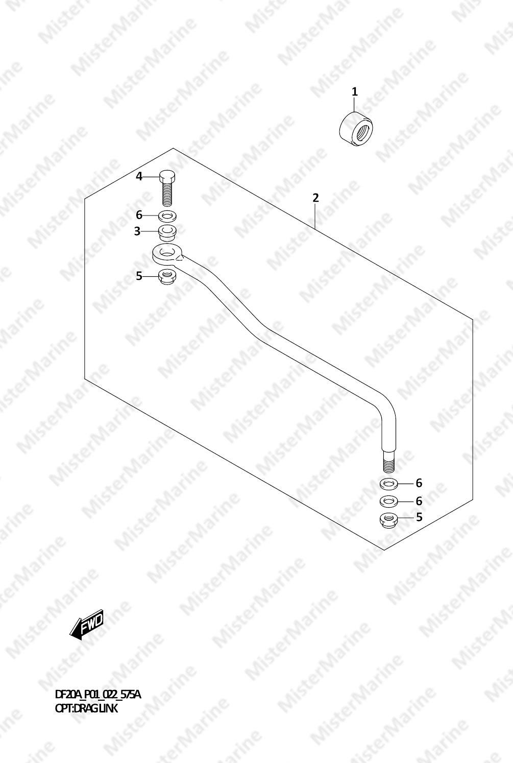 FIG.575A (2-C-4) OPT:DRAG LINK (DF9.9B,DF15A,DF20A)
