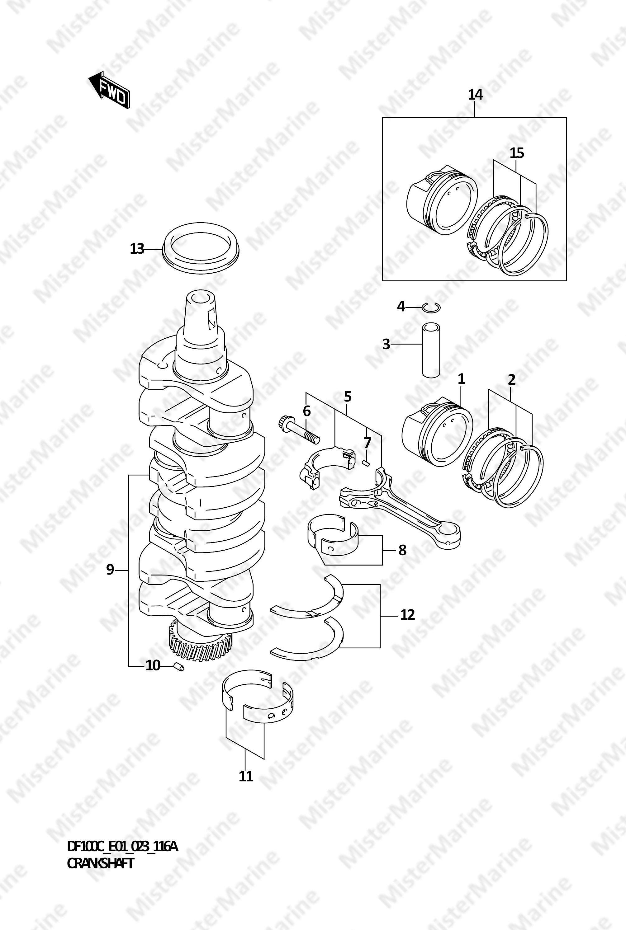 FIG.116A (1-B-4) CRANKSHAFT