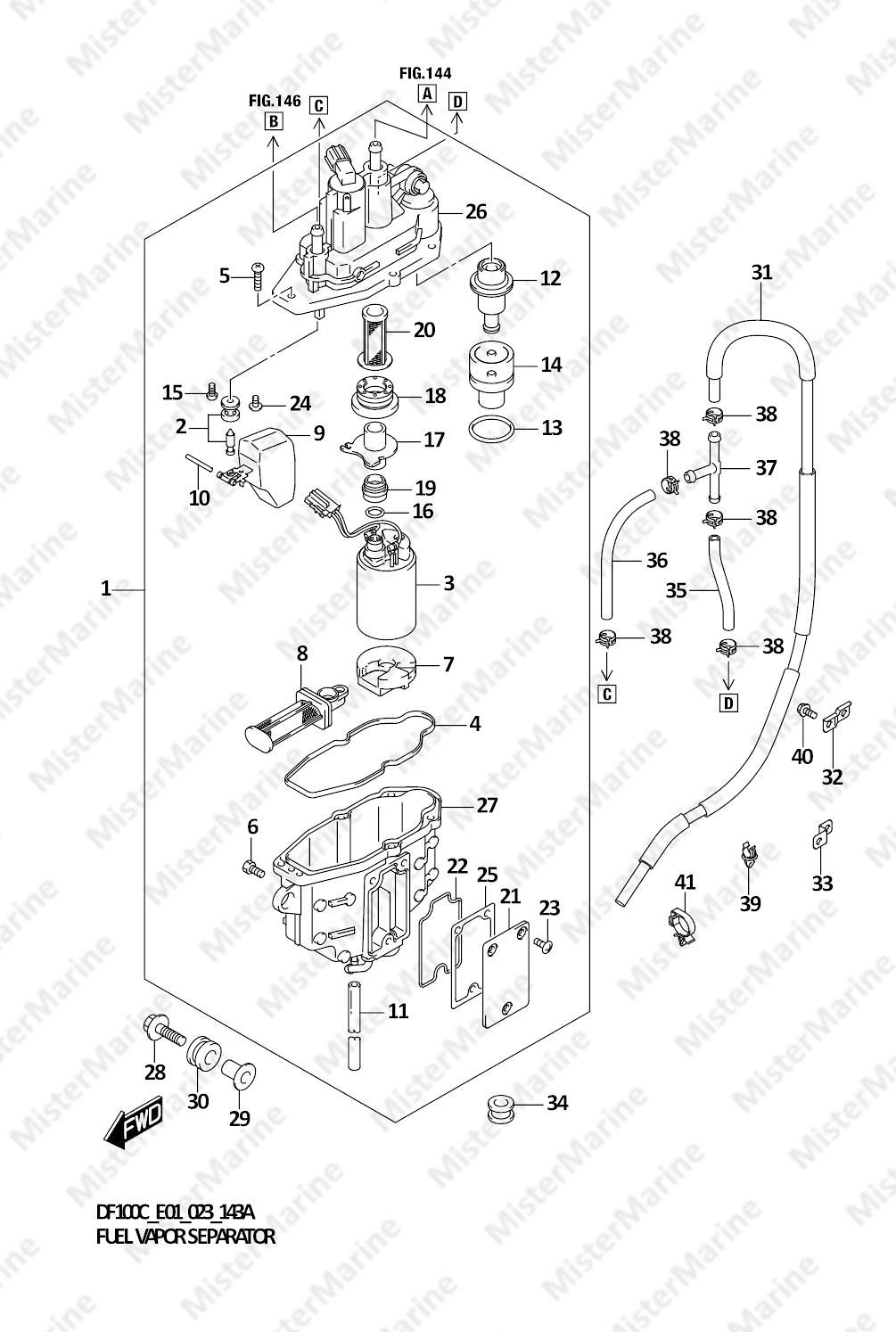 FIG.143A (1-B-11) FUEL VAPOR SEPARATOR