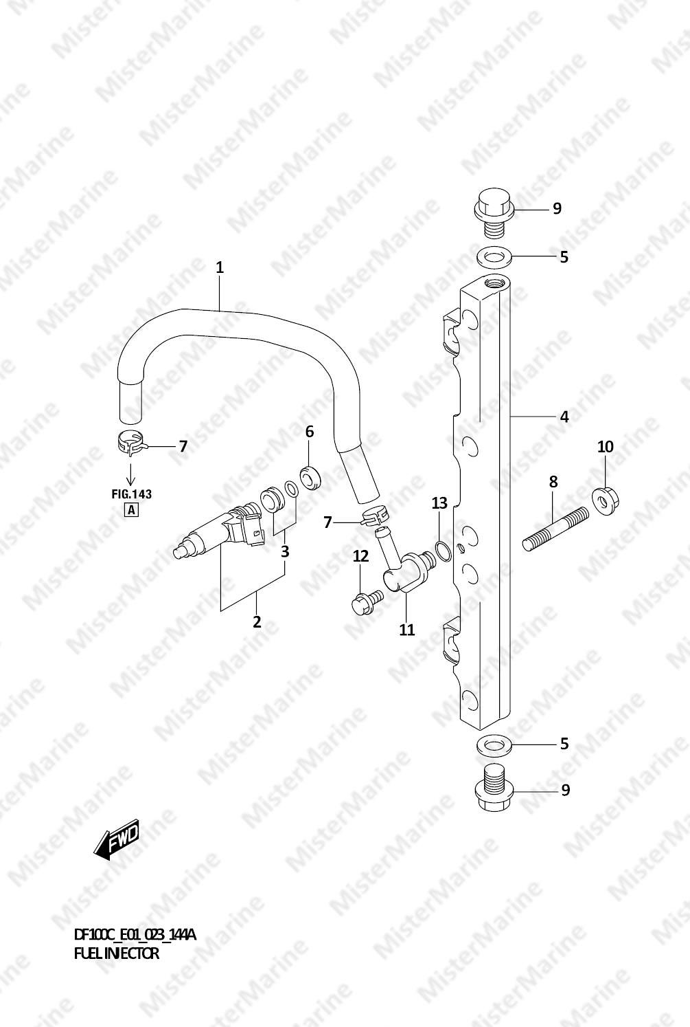 FIG.144A (1-B-13) FUEL INJECTOR