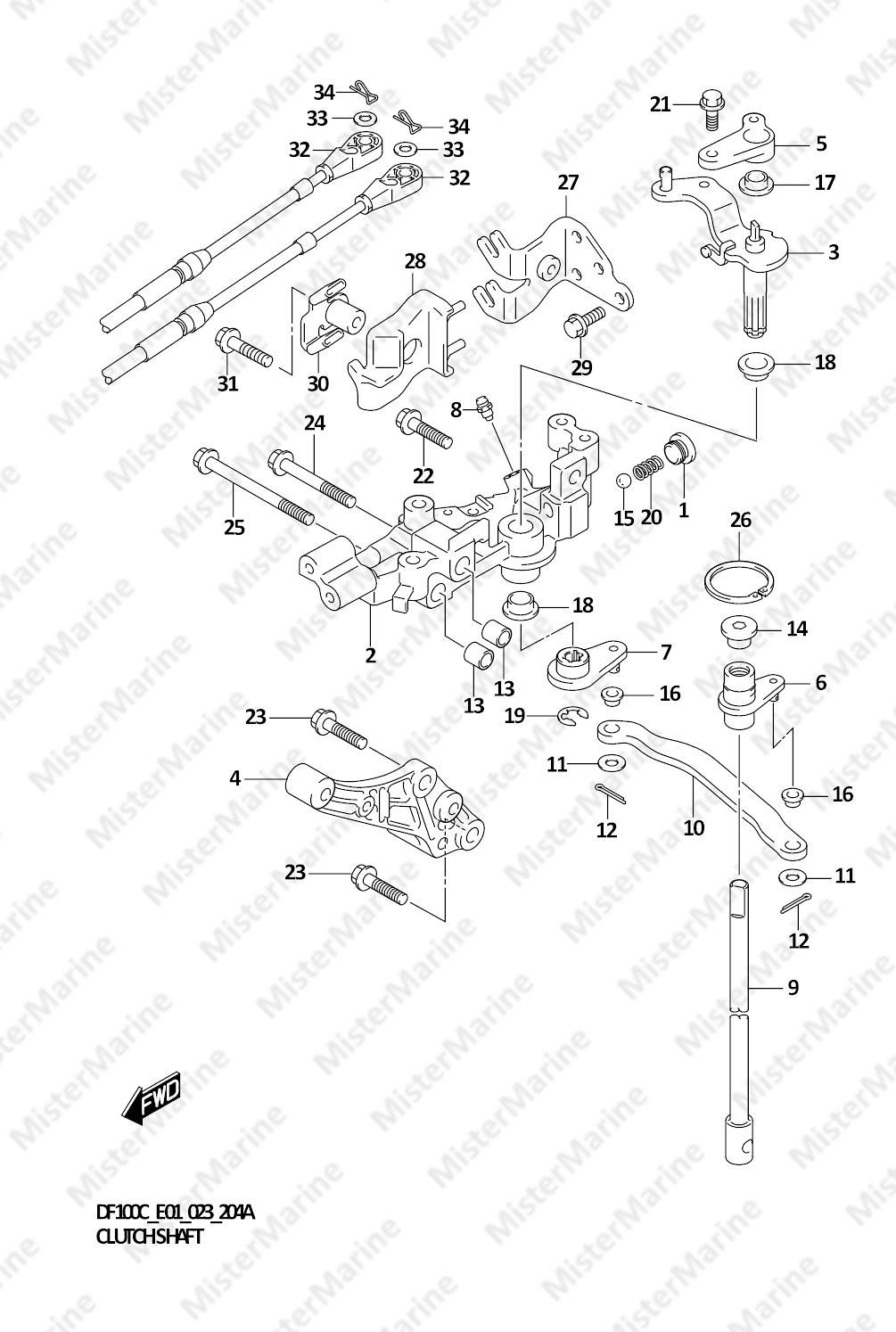 FIG.204A (1-C-7) CLUTCH SHAFT