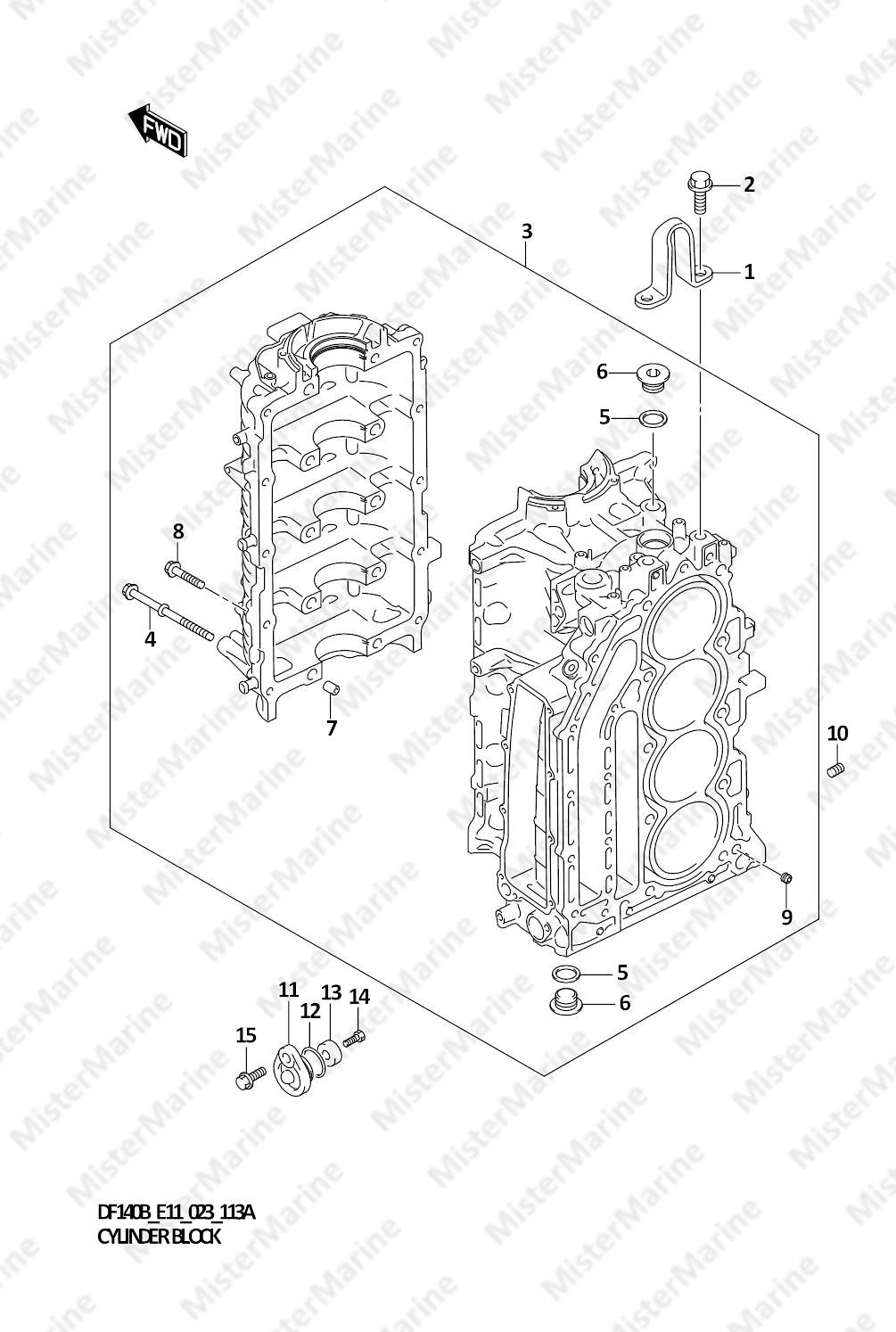 FIG.113A (1-B-4) CYLINDER BLOCK