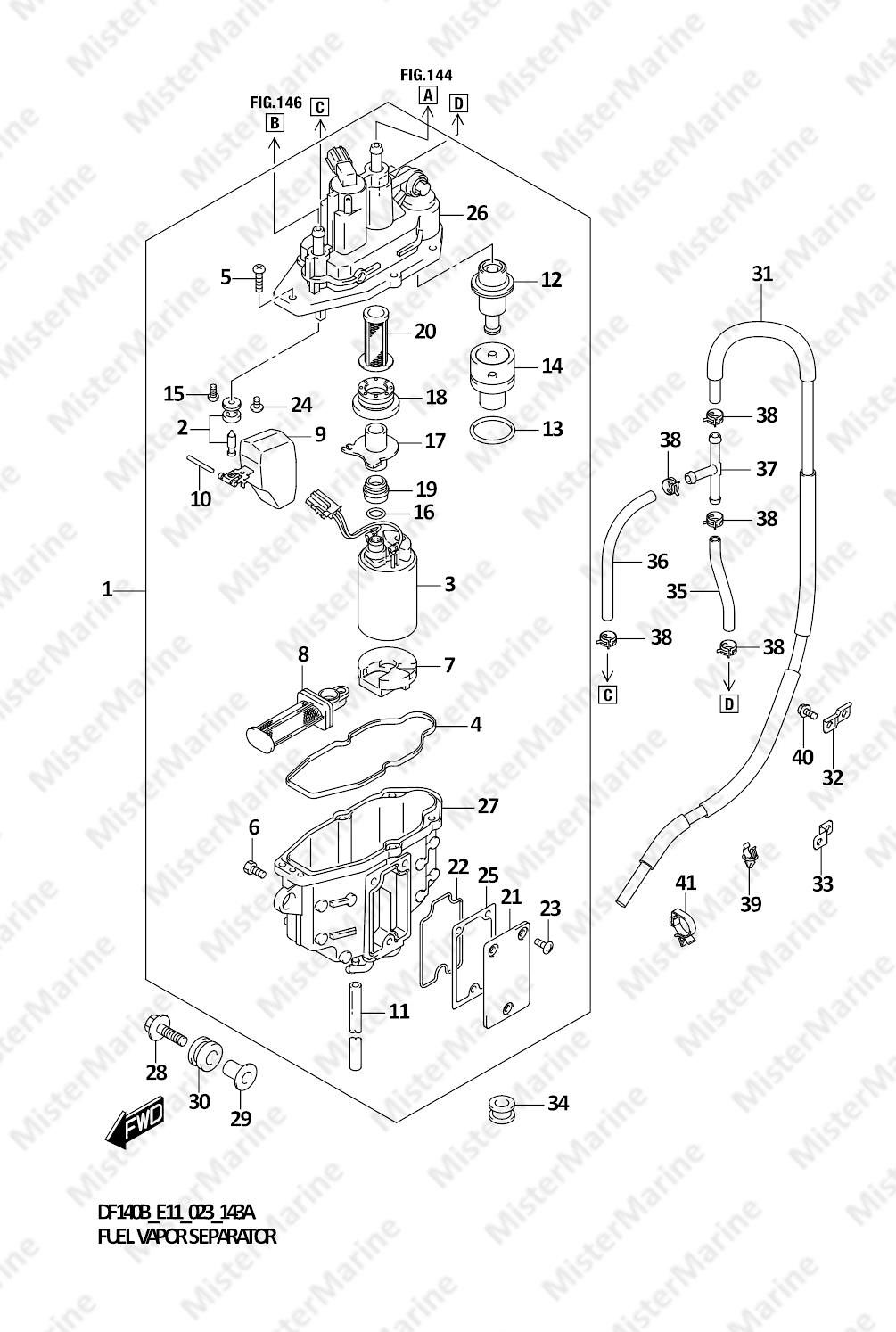 FIG.143A (1-B-13) FUEL VAPOR SEPARATOR (E11)