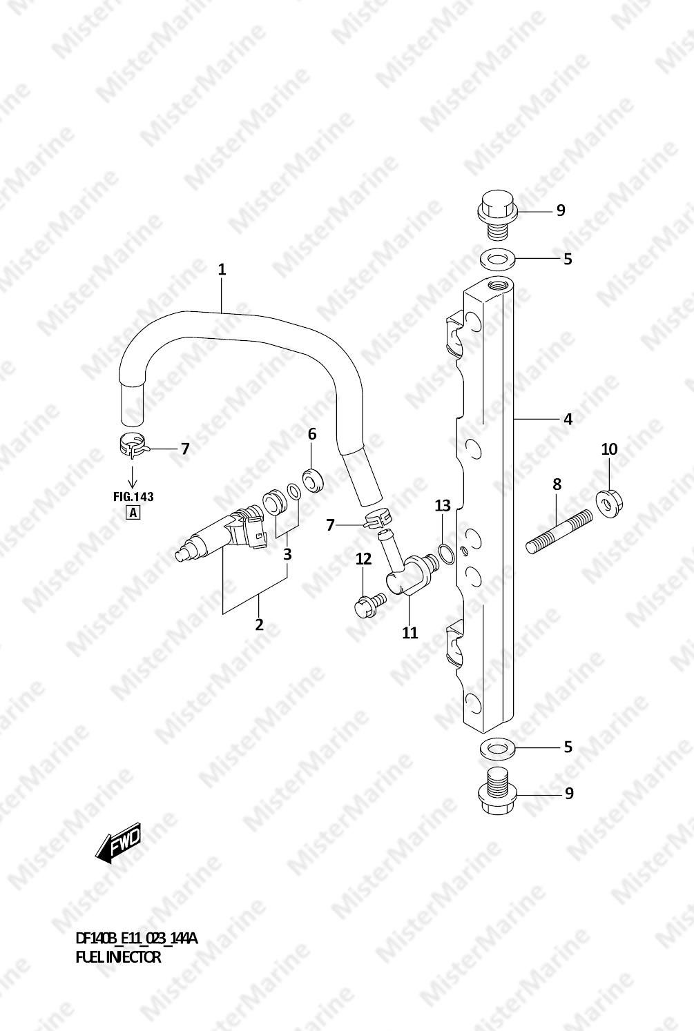 FIG.144A (1-C-4) FUEL INJECTOR (E11)
