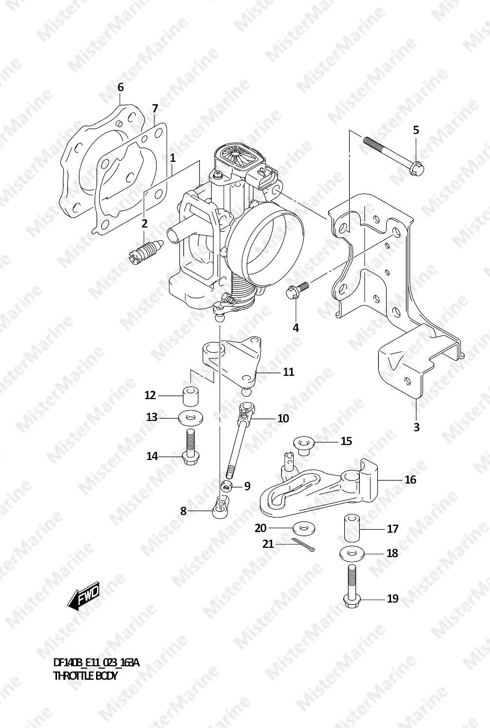 FIG.163A (1-C-12) THROTTLE BODY