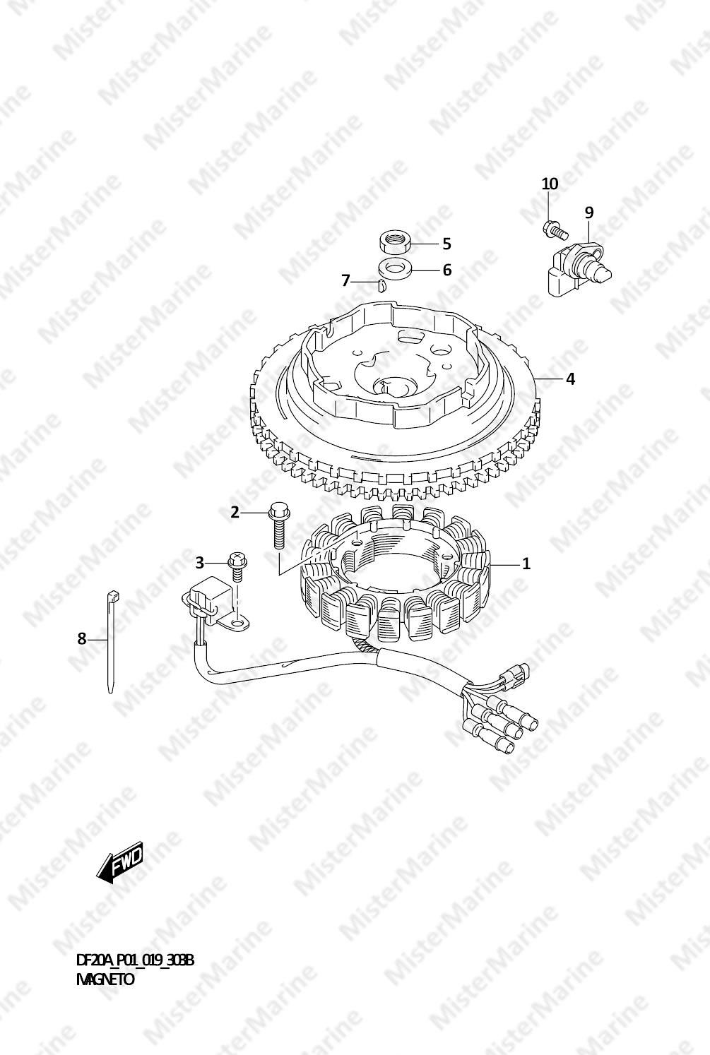 FIG.303B (1-D-7) MAGNETO (ELECTRIC STARTER)