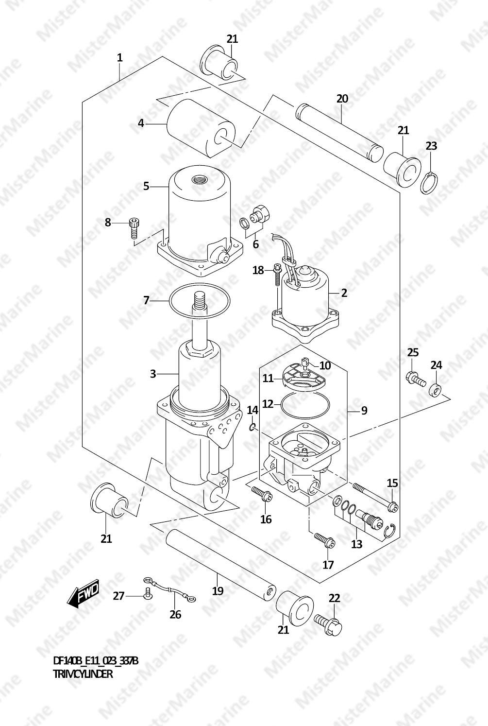 FIG.337B (1-F-2) TRIM CYLINDER (DF115BT,DF115BZ)