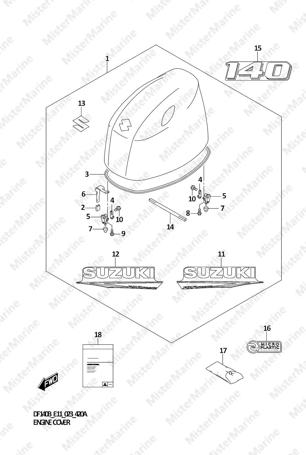 FIG.420A (1-G-2) ENGINE COVER (DF140BT,DF140BZ)