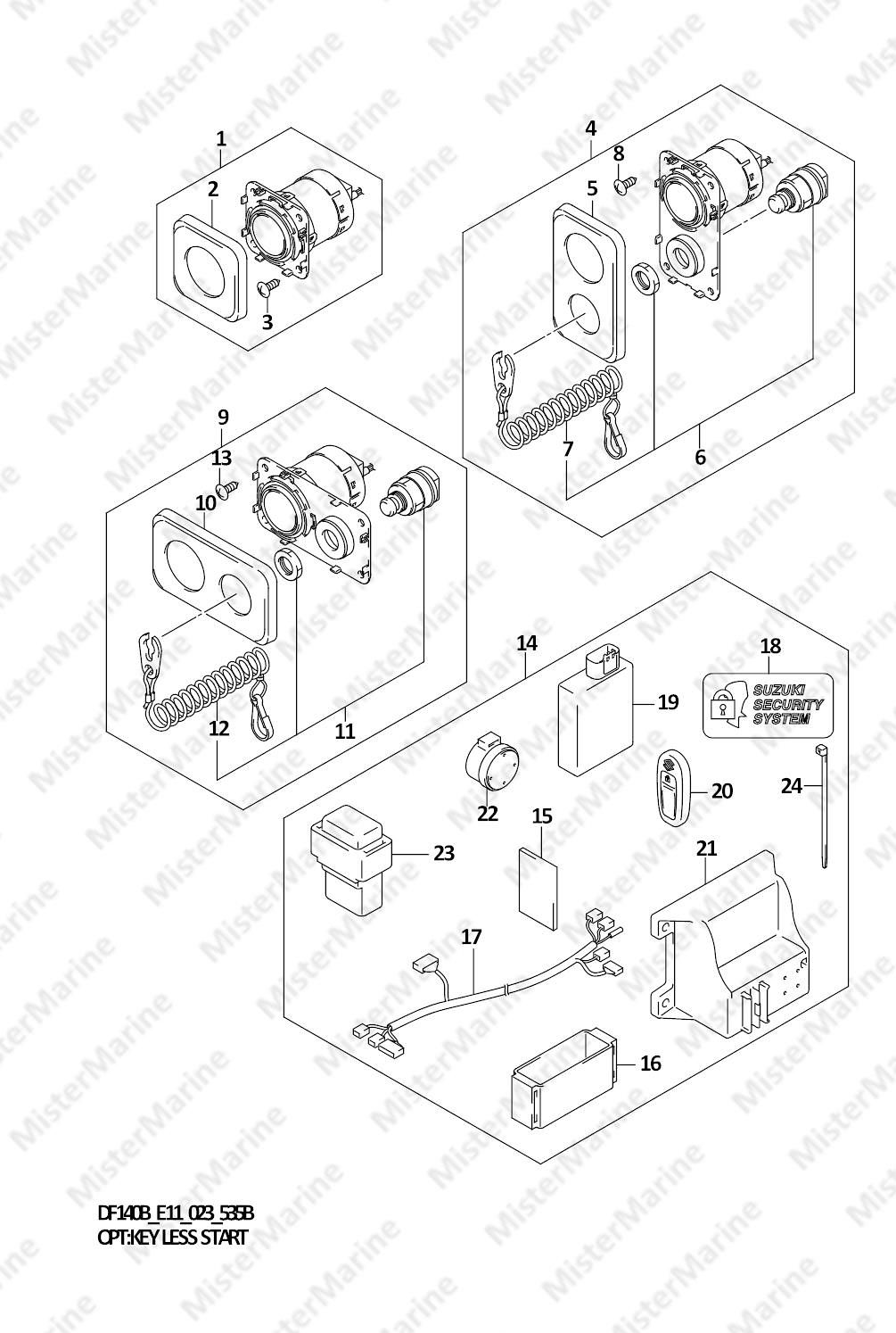FIG.535B (1-I-2) OPT:KEY LESS START (023)