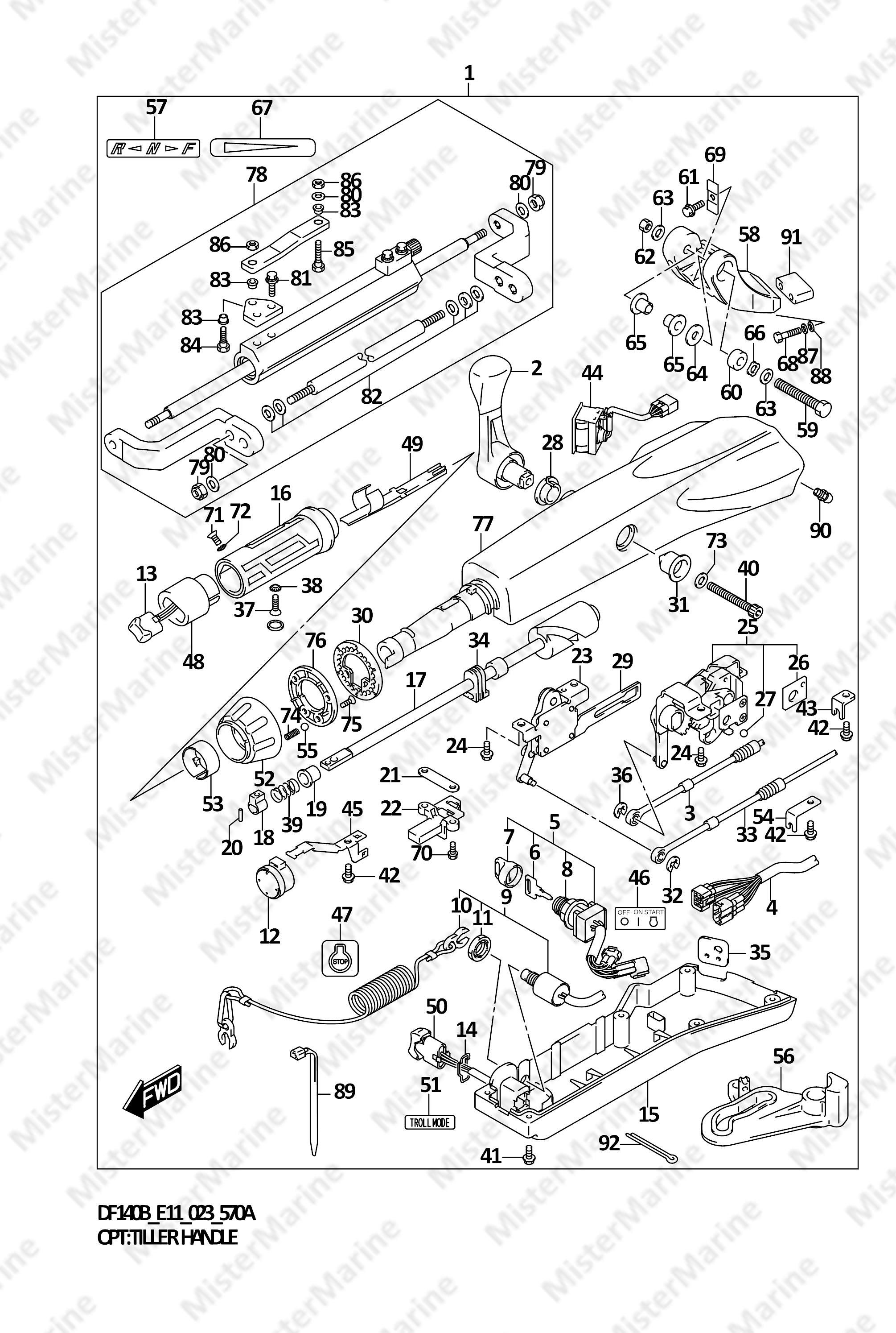 FIG.570A (1-I-9) OPT:TILLER HANDLE (DF115BT,DF115BZ)