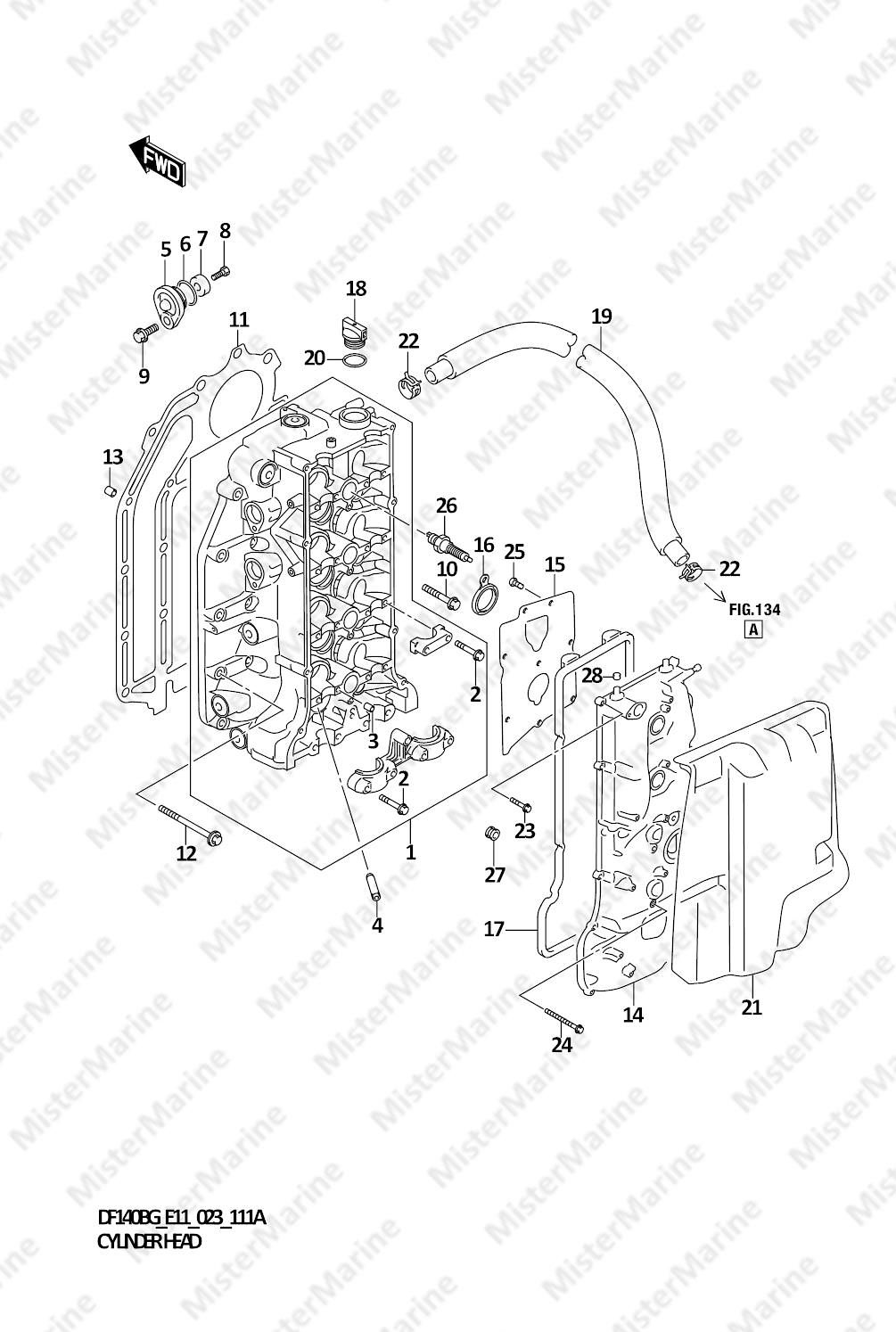 FIG.111A (1-B-2) CYLINDER HEAD (021,022)