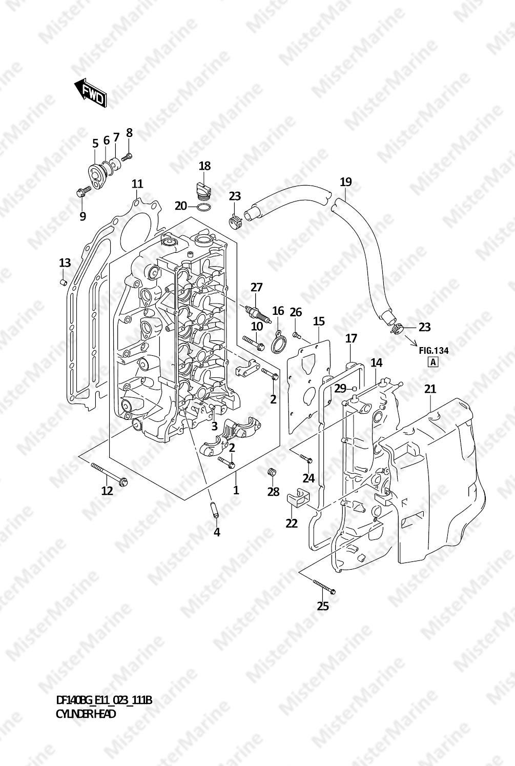FIG.111B (1-B-3) CYLINDER HEAD (023)