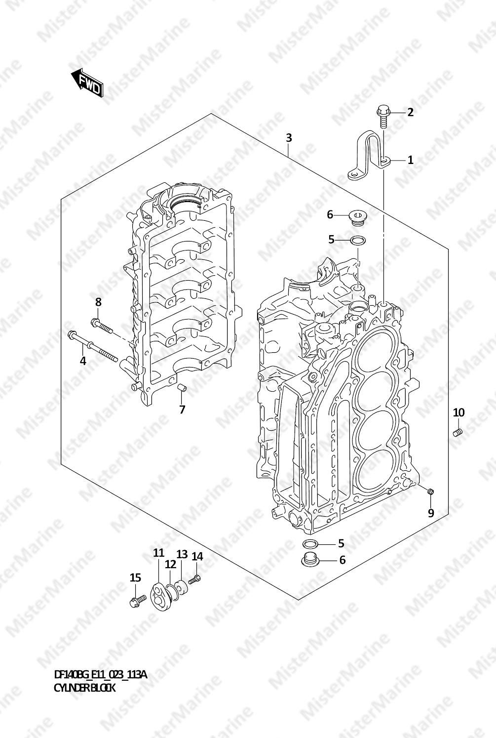 FIG.113A (1-B-4) CYLINDER BLOCK