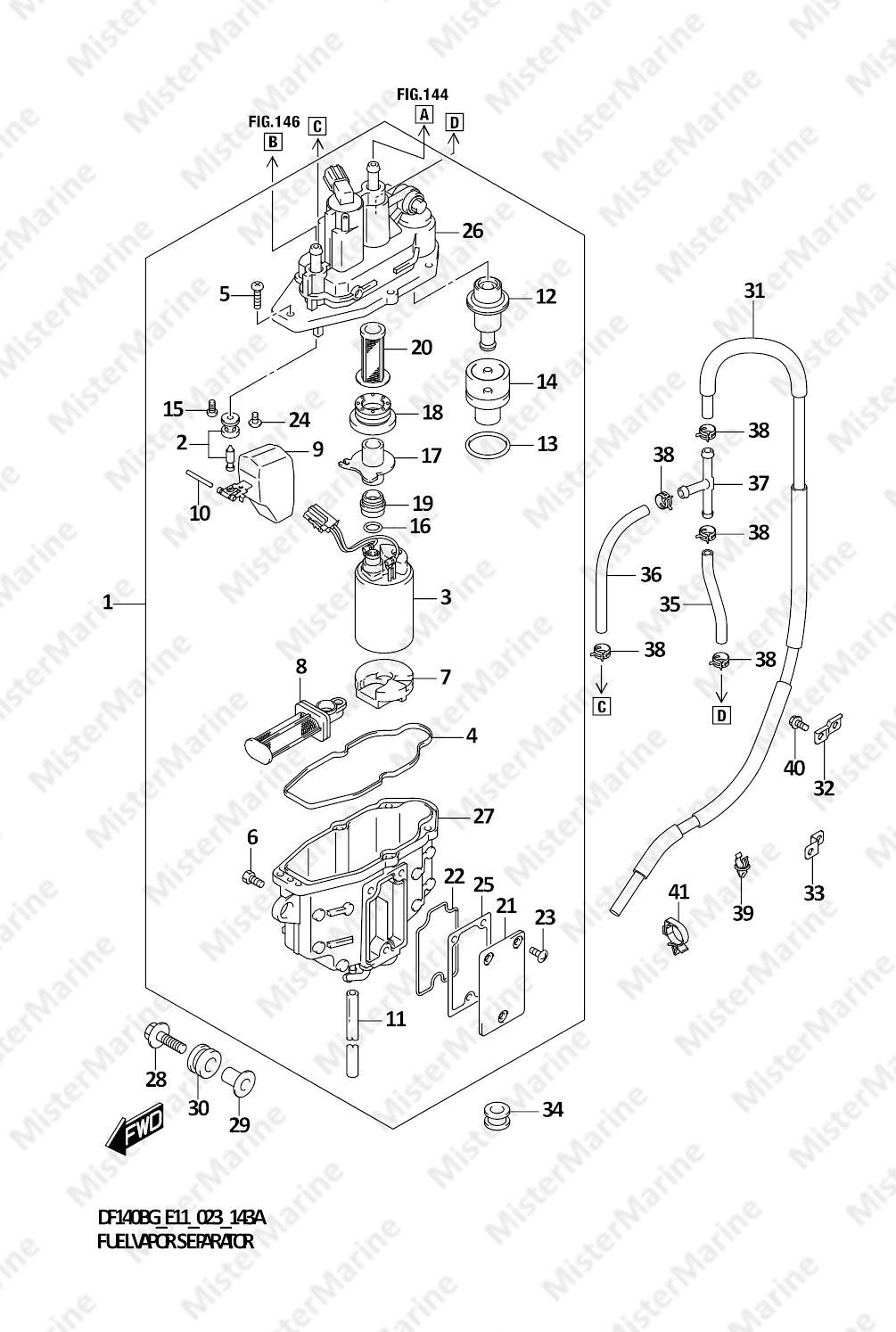 FIG.143A (1-B-13) FUEL VAPOR SEPARATOR (E11)
