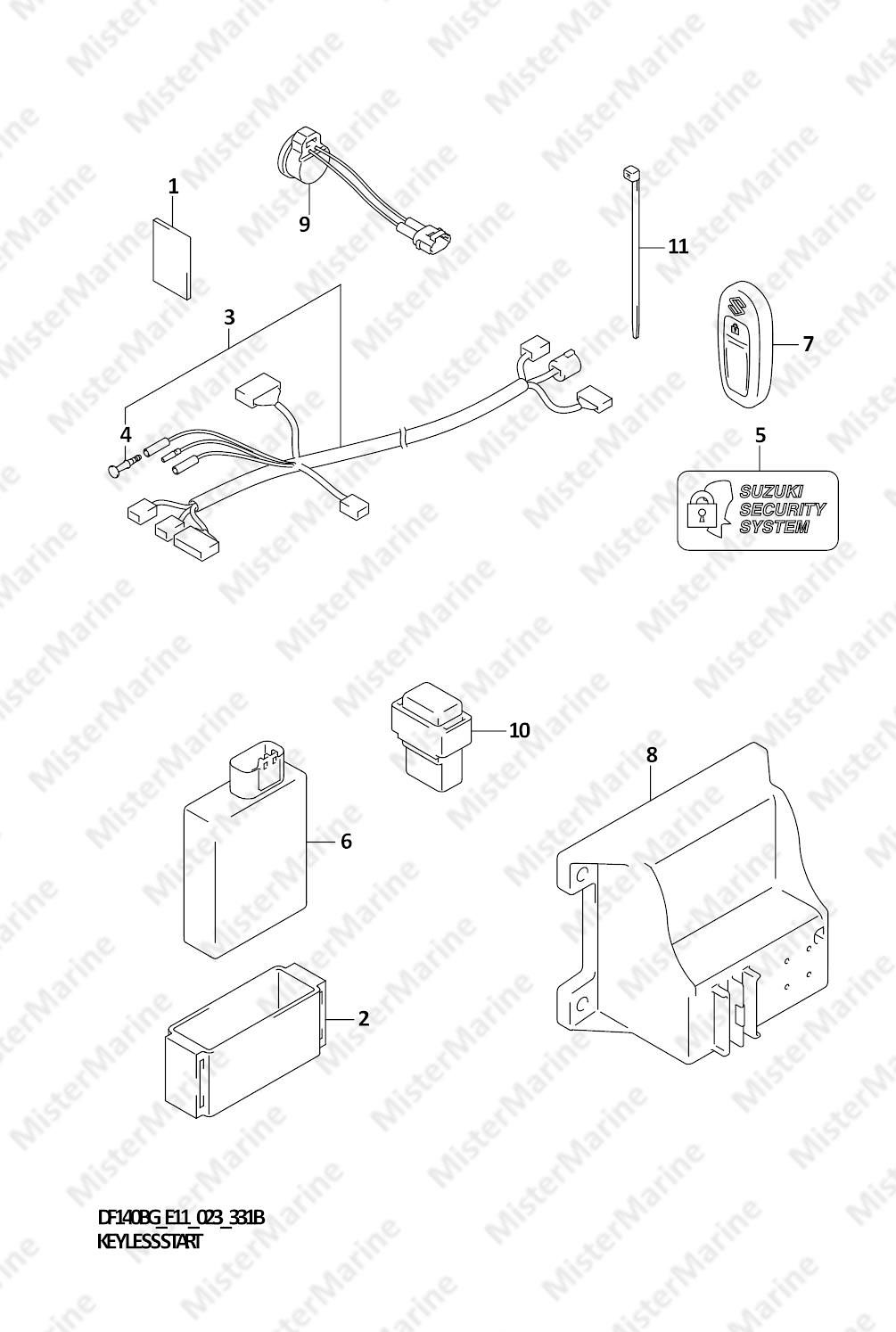 FIG.331B (1-E-14) KEY LESS START (E11:(022,023))