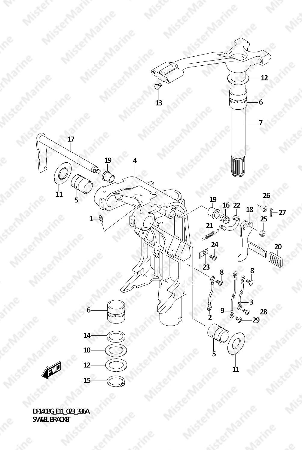 FIG.336A (1-F-2) SWIVEL BRACKET (DF115BG,DF115BZG)