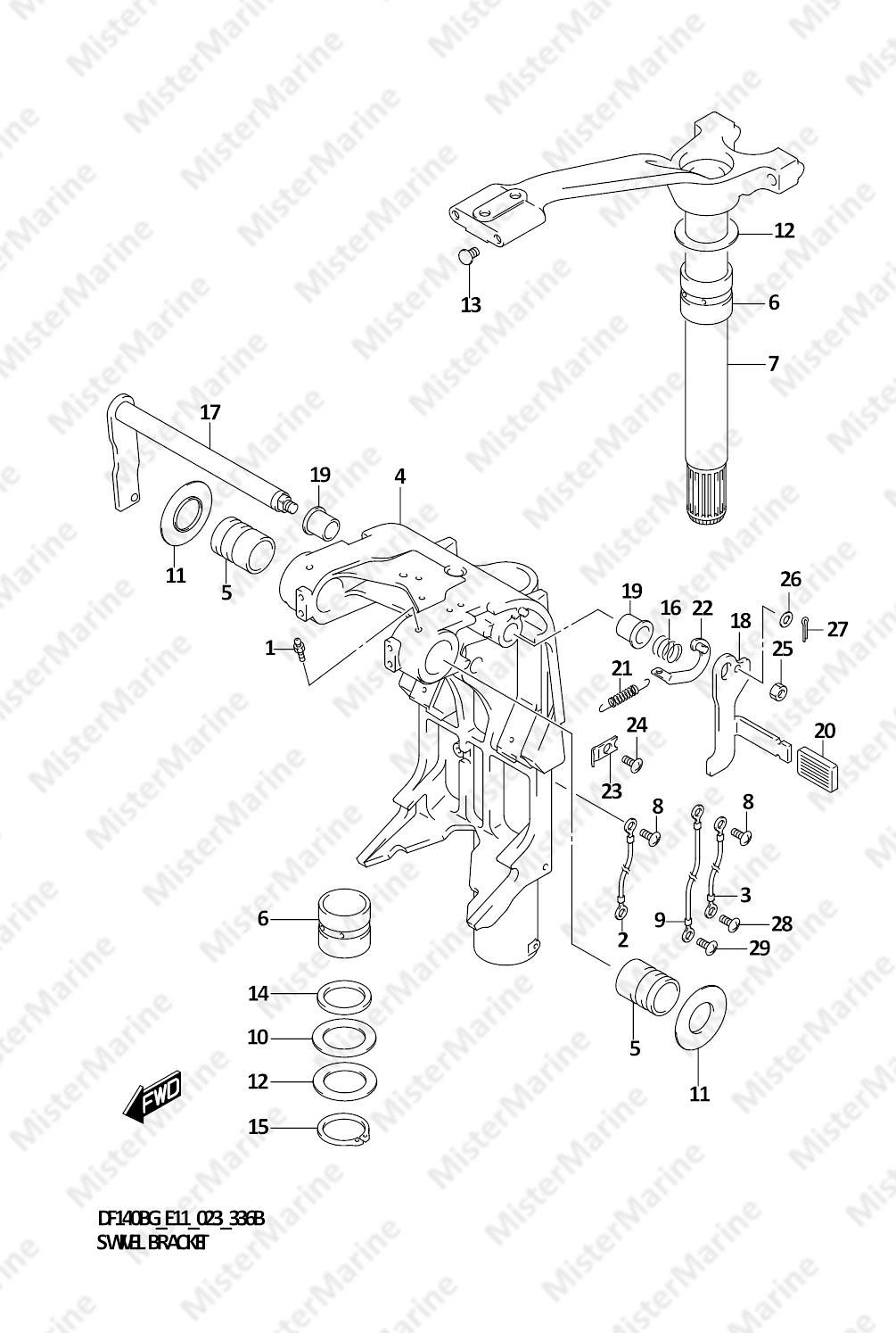 FIG.336B (1-F-4) SWIVEL BRACKET (DF140BG,DF140BZG)