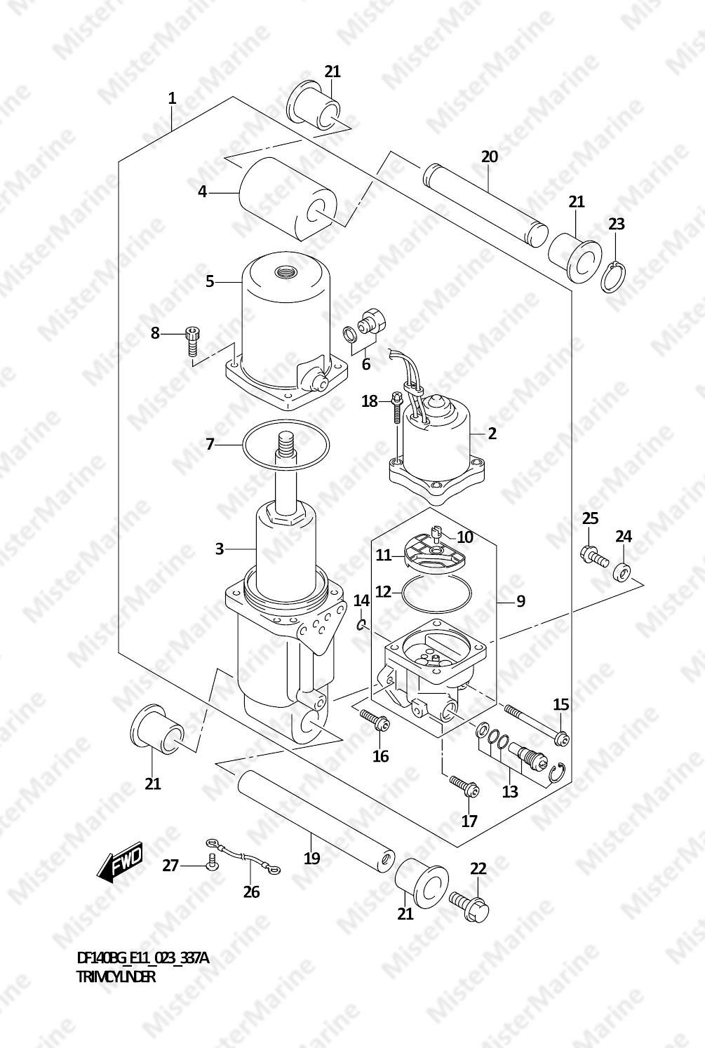 FIG.337A (1-F-6) TRIM CYLINDER (DF115BG,DF115BZG)