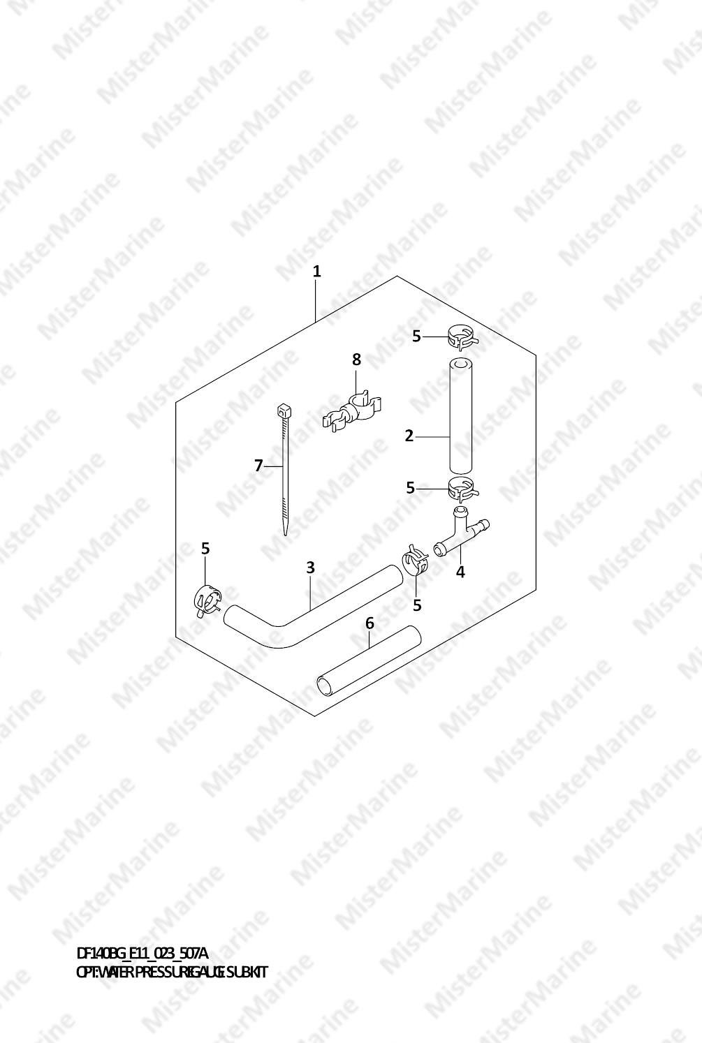 FIG.507A (1-H-2) OPT:WATER PRESSURE GAUGE SUB KIT (DF115BG,DF115BZG)