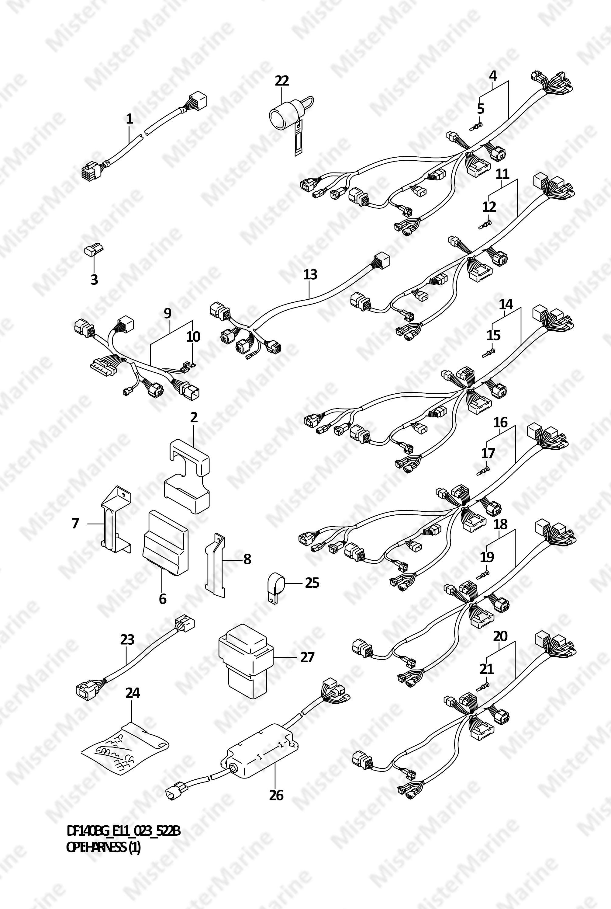FIG.522B (1-H-8) OPT:HARNESS (1) (022,023)