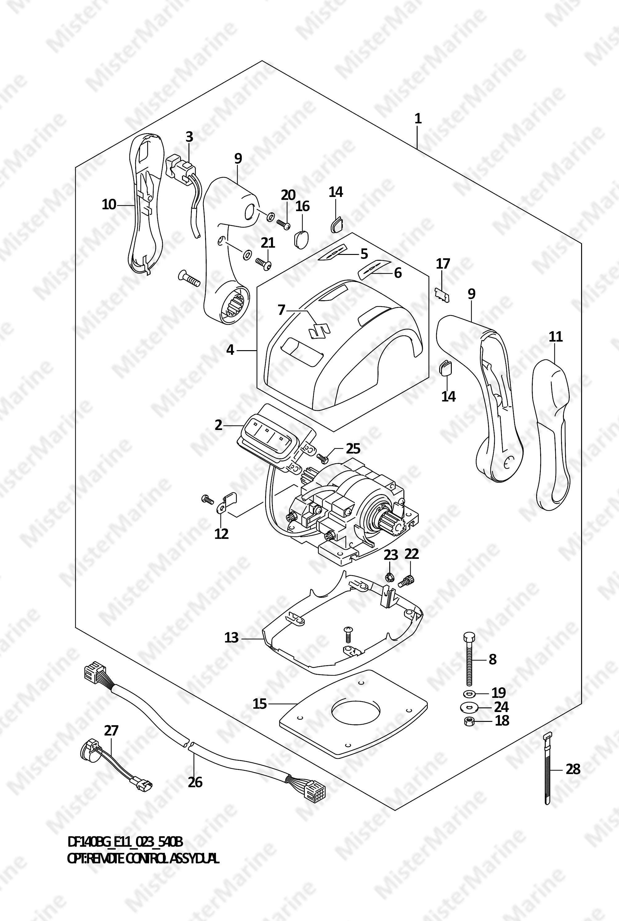 FIG.540B (1-I-8) OPT:REMOTE CONTROL ASSY DUAL (022,023)