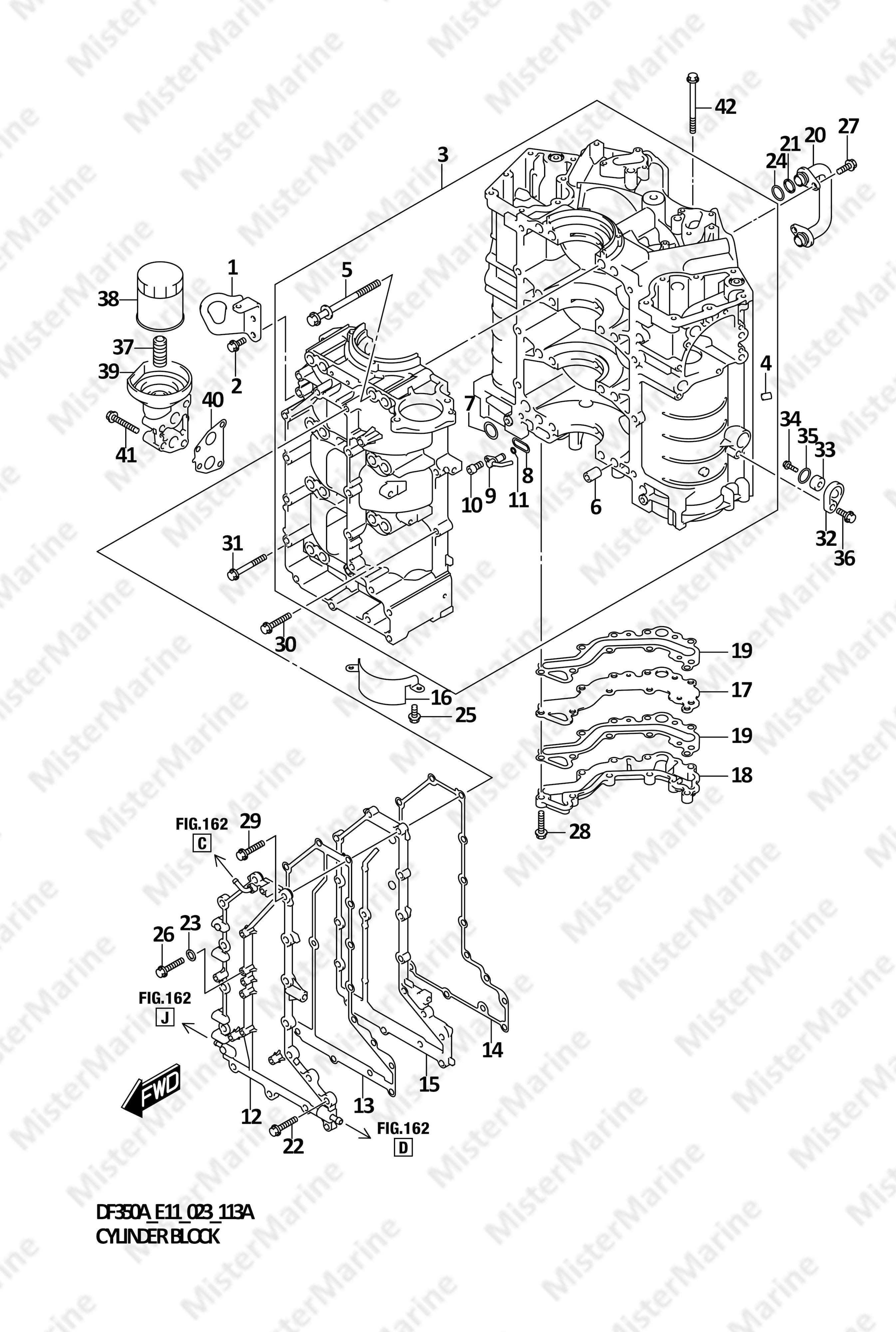 FIG.113A (1-B-4) CYLINDER BLOCK